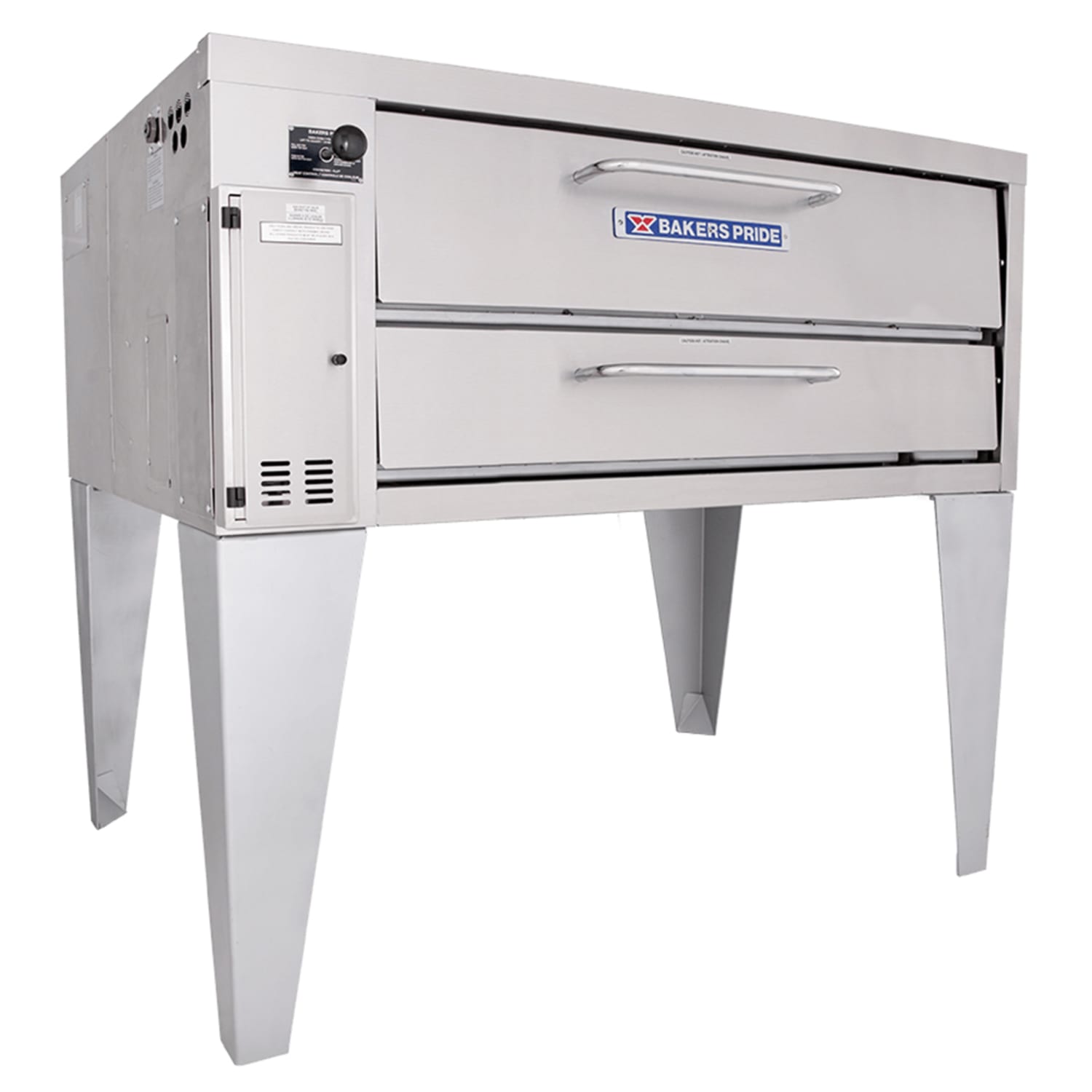 Bakers Pride 451 NG Super Deck Floor Model Single Pizza Deck Oven - Natural Gas, 54"" Single Deck, Stainless Steel, Gas Type: NG