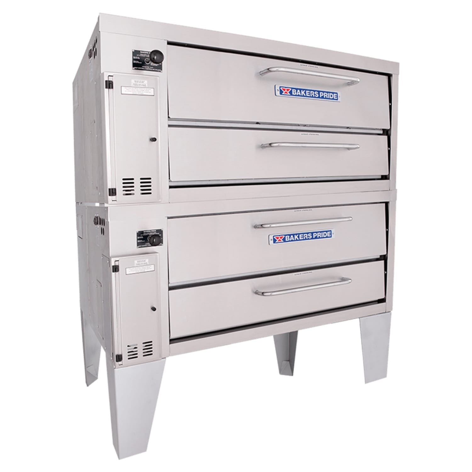 Bakers Pride 3152 LP Super Deck Floor Model Double Pizza Deck Oven - Liquid Propane, LP Gas, 140,000 BTU, Stainless Steel
