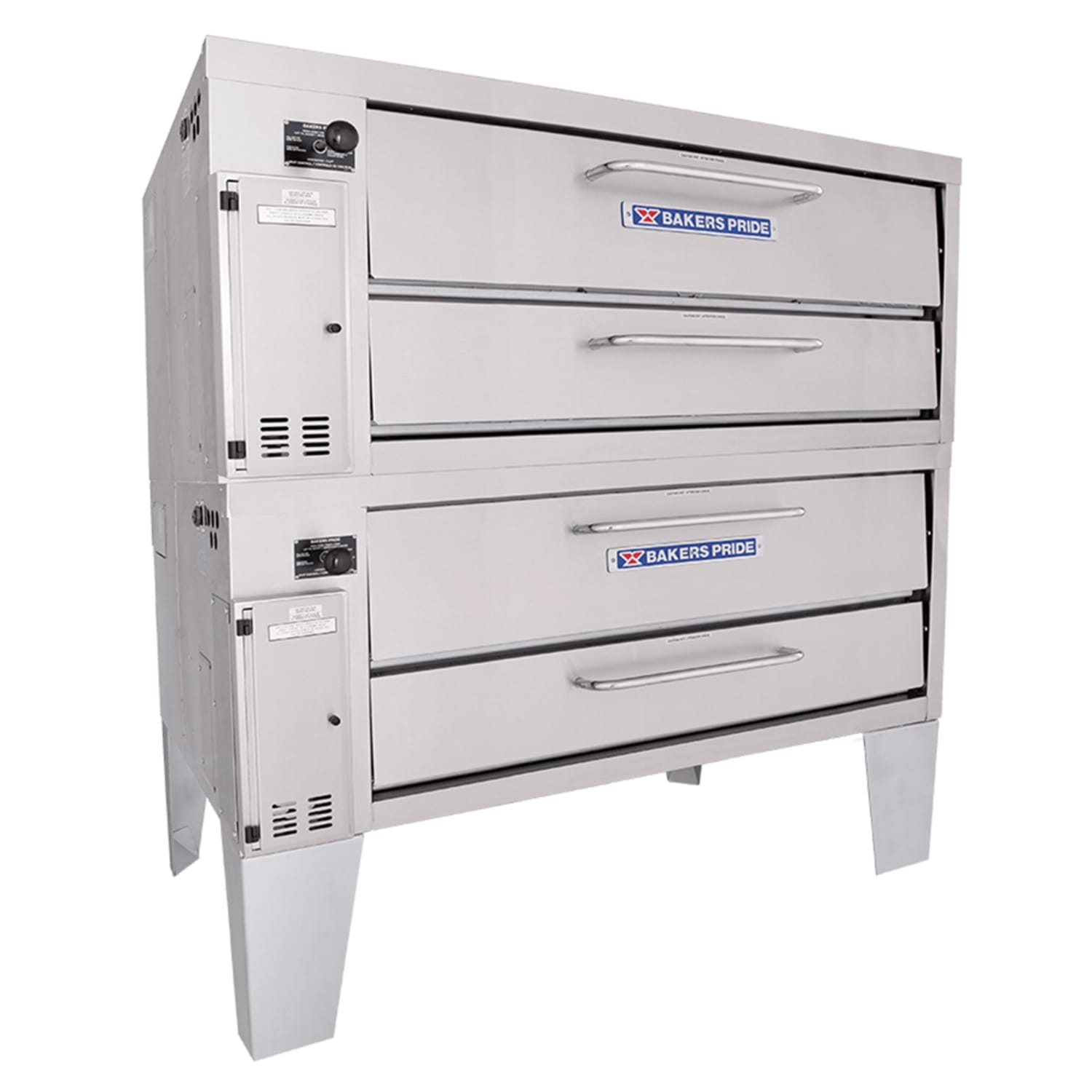 Bakers Pride 452 NG Super Deck Floor Model Double Pizza Deck Oven - Natural Gas, 8"" Decks, Stainless Steel, Gas Type: NG