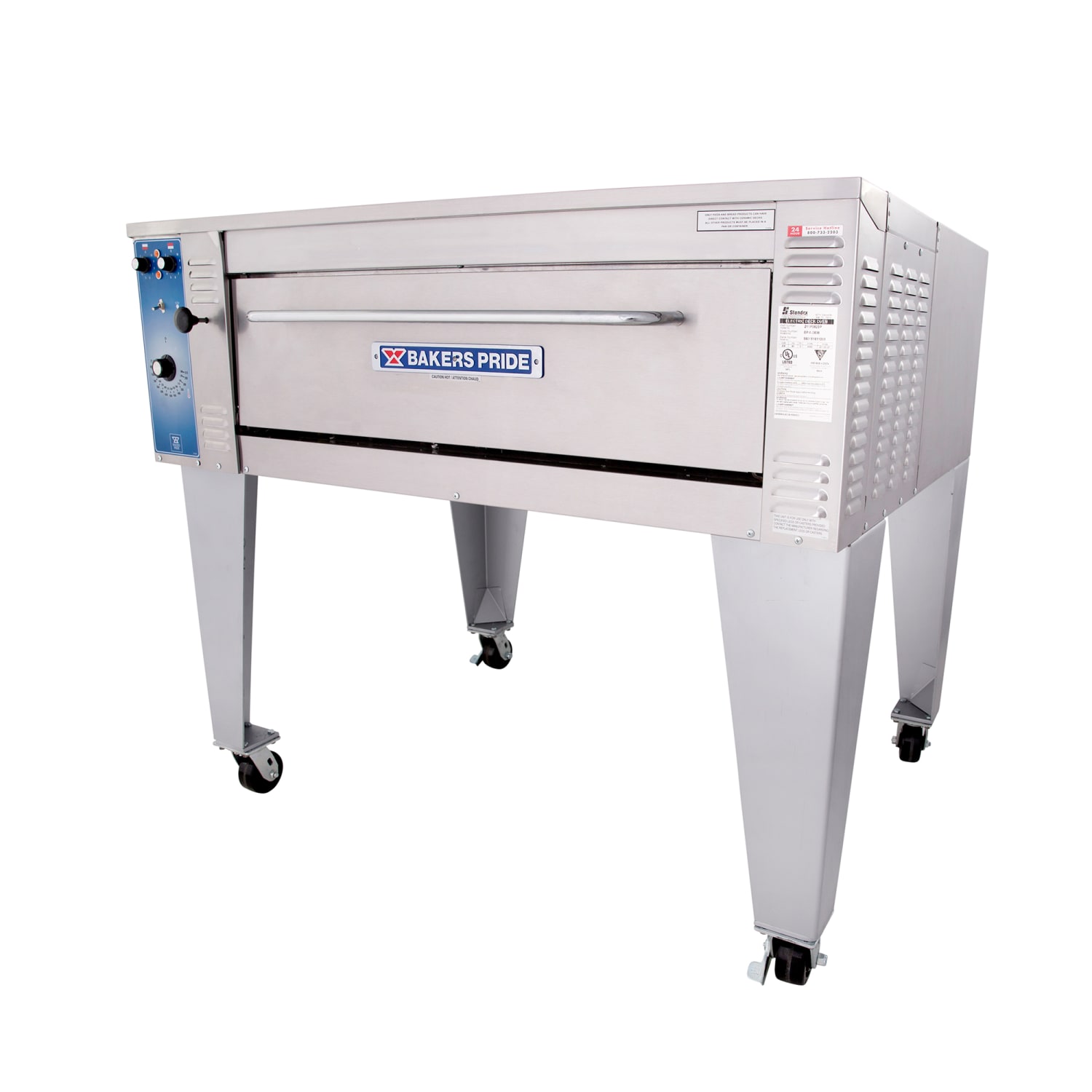 Bakers Pride EP-1-8-3836 220/240/3 Super Deck Floor Model Single Pizza Deck Oven - 240v, Stainless Steel