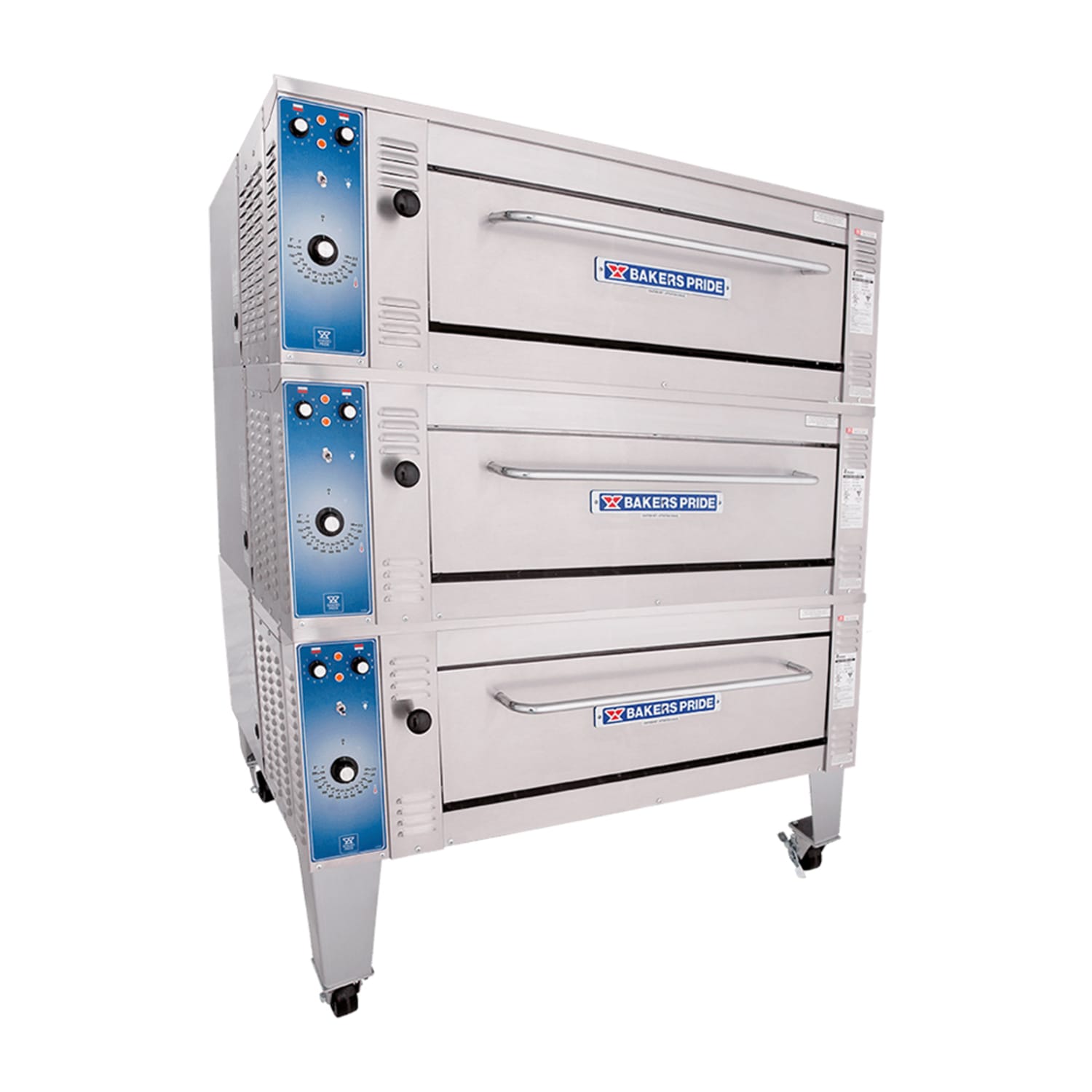 Bakers Pride EP-3-8-3836 Super Deck Floor Model Triple Pizza Deck Oven - 208v, Stainless Steel