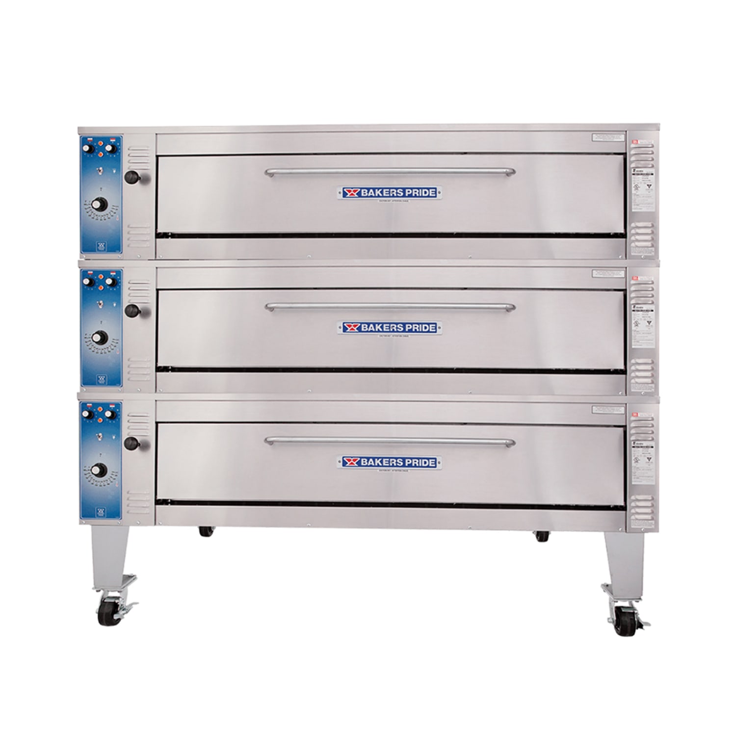Bakers Pride EP-3-8-5736 240/1 Super Deck Floor Model Triple Pizza Deck Oven - 240v, Stainless Steel