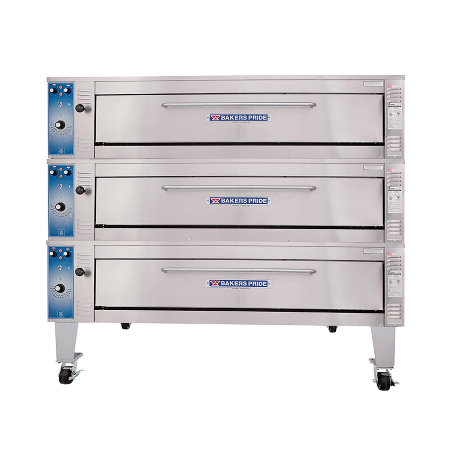 Bakers Pride EP-3-8-5736 240/3 Super Deck Floor Model Triple Pizza Deck Oven - 240v, Stainless Steel
