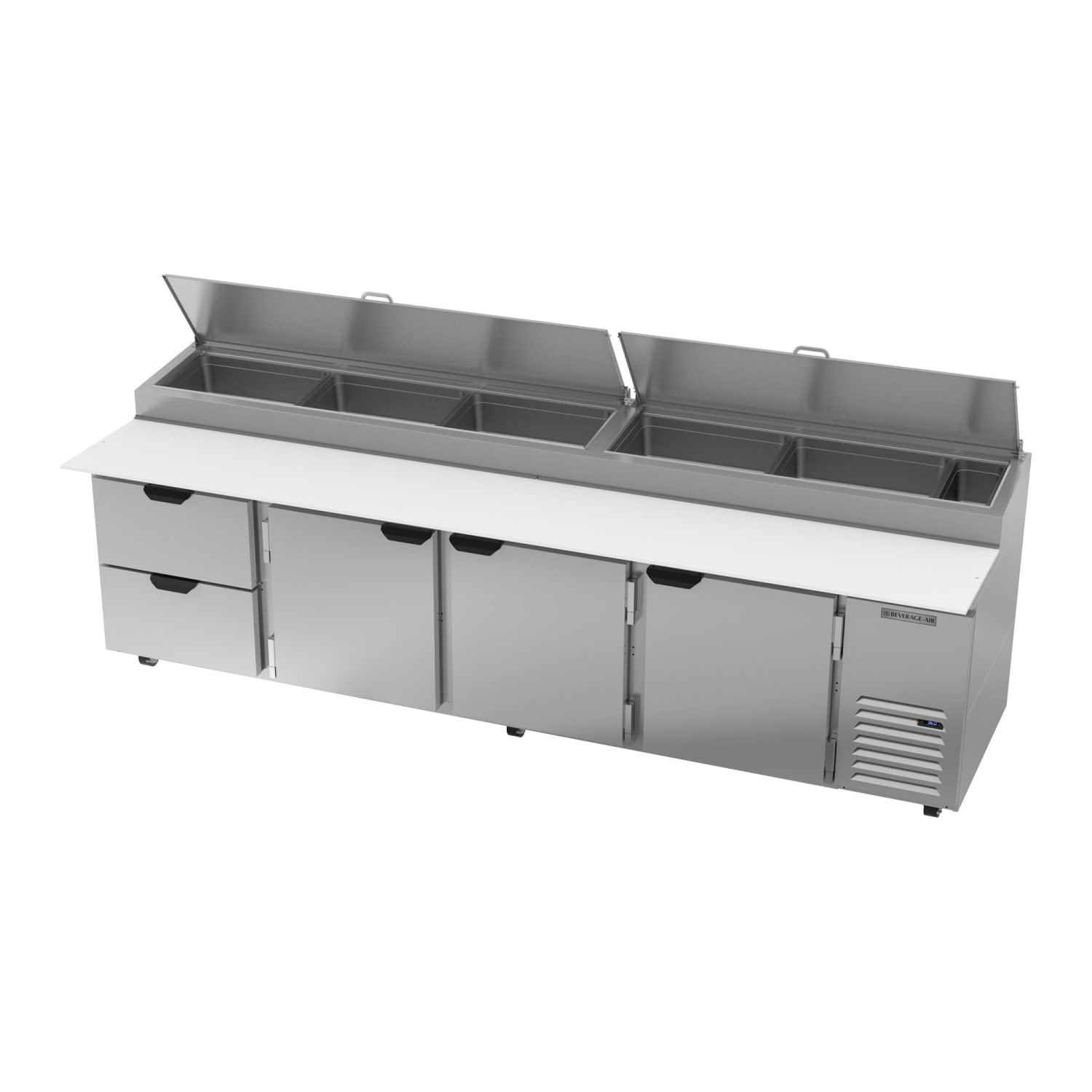 Beverage-Air DPD119HC-2 119 Hydrocarbon Series Pizza Prep Table w/ Refrigerated Base, 115v, Stainless Steel