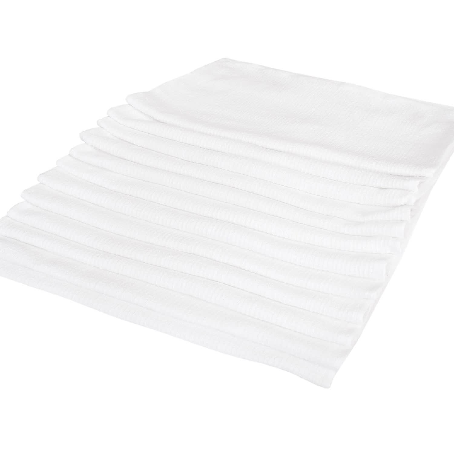Chef Revival LBMR White Ribbed Terry Cloth Bar Towel, 16 x 19, 24 ounces, 1 Dozen