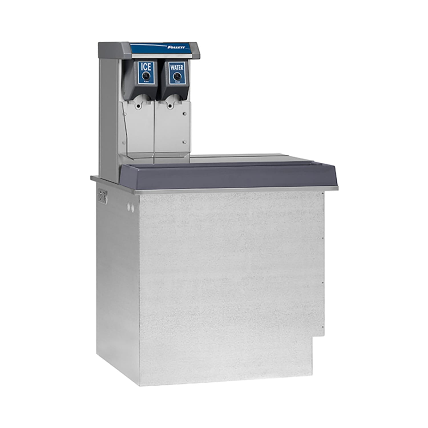 Follett VU155N0LL Countertop Water & Nugget Ice Dispenser for Commercial Ice Machines - 150 lb Storage, Cup Fill, 115v, Manual Load, Stainless Steel