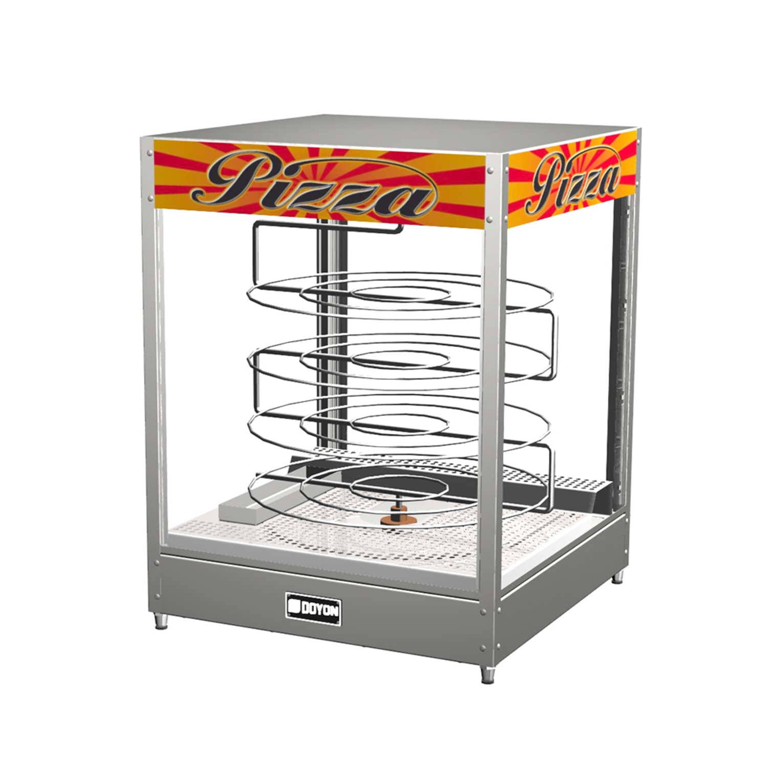 Doyon DRPR4 22 3/8 Rotating Heated Pizza Merchandiser w/ 4 Levels, 120v, Stainless Steel