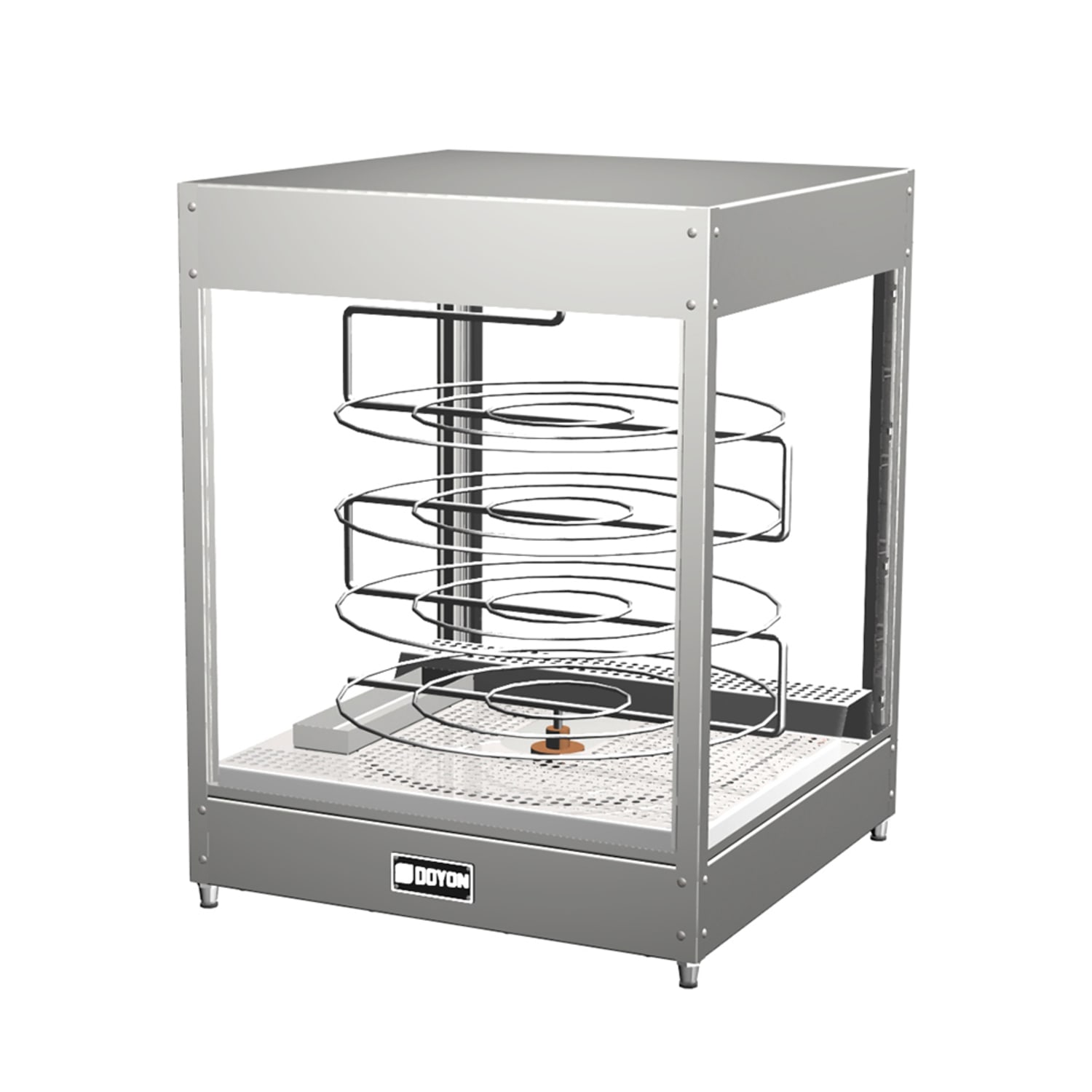 Doyon DRPR4S 22 3/8 Rotating Heated Pizza Merchandiser w/ 4 Levels, 120v, Stainless Steel