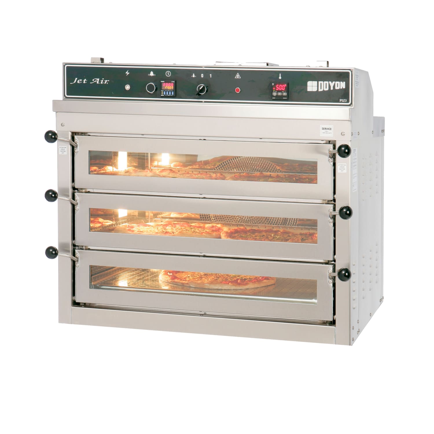 Doyon PIZ3 120/2401 Jet Air Countertop Triple Pizza Deck Oven - 120-240v, Stainless Steel