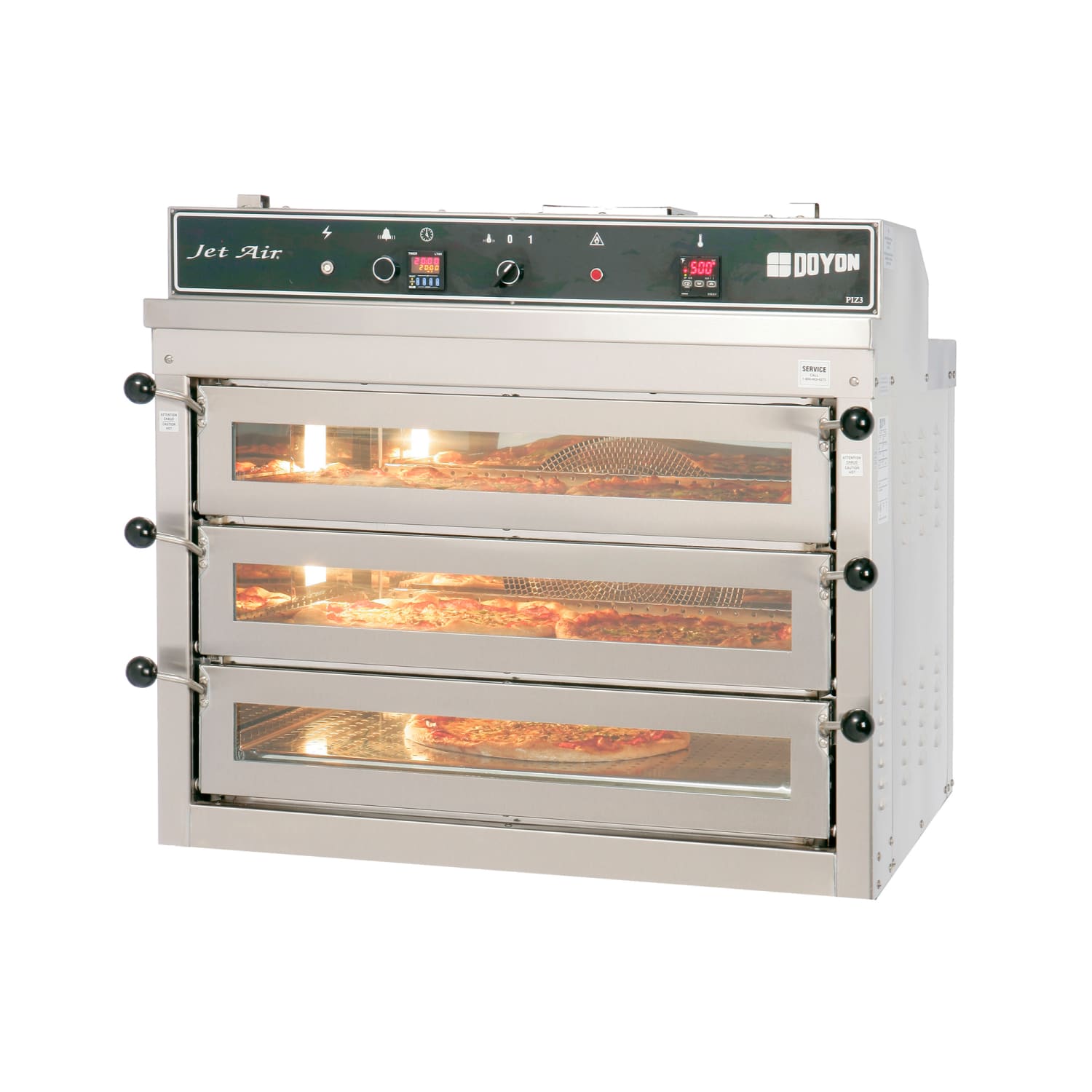 Doyon PIZ3G LP Jet Air Countertop Triple Pizza Deck Oven - Liquid Propane, 70,000 BTU, Stainless Steel, Gas Type: LP