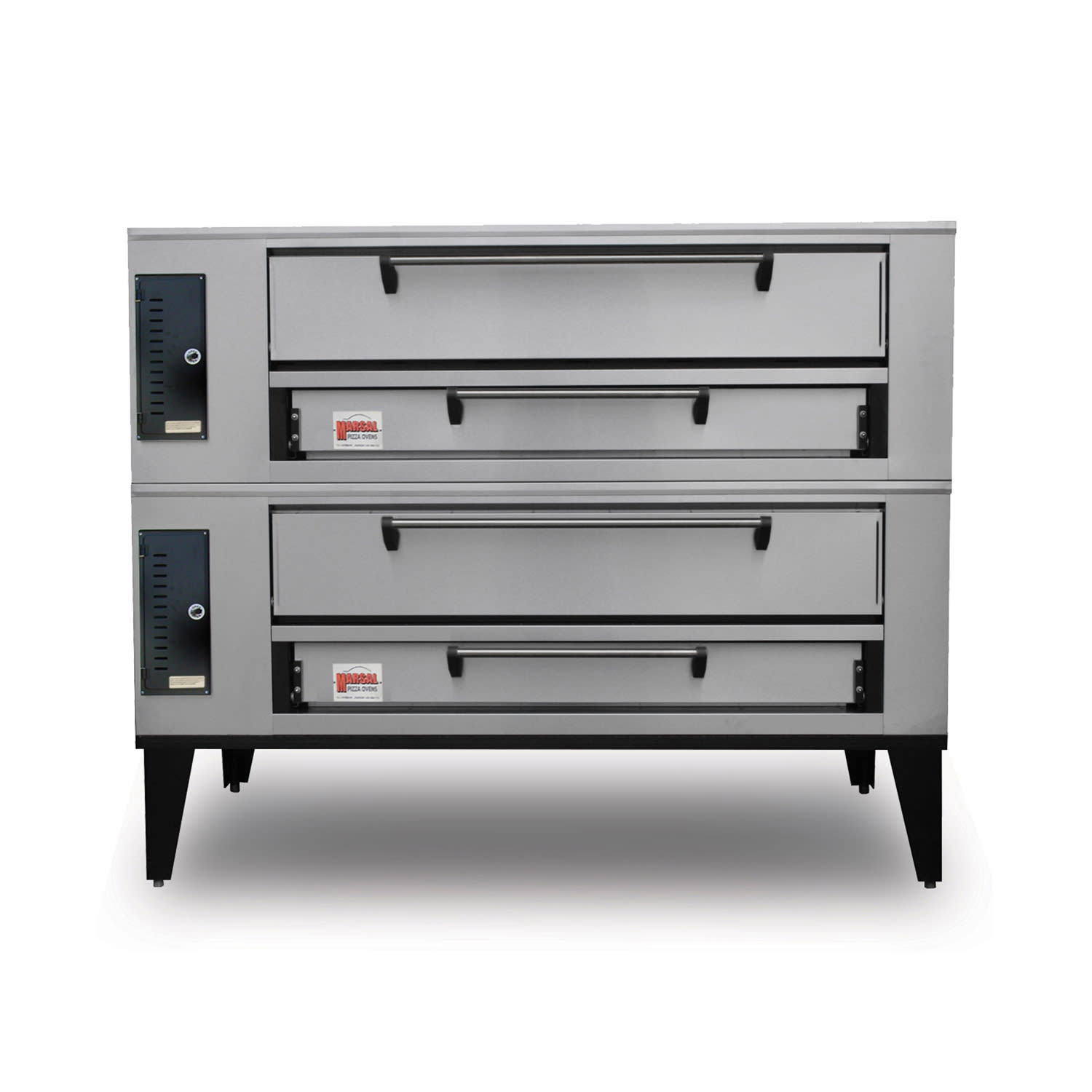 Marsal SD-1048 STACKED Floor Model Double Pizza Deck Oven - Natural Gas, Stainless Steel, Gas Type: NG