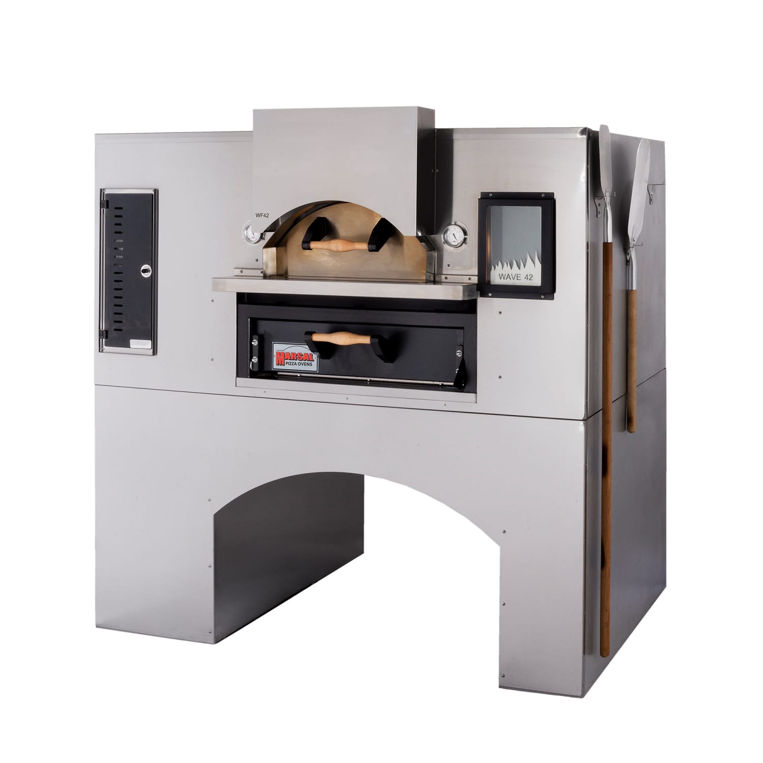 Marsal WF-60 LP Floor Model Single Pizza Deck Oven - Liquid Propane, 36"" x 54"" Cook Surface, 155,000 BTU, Stainless Steel, Gas Type: LP