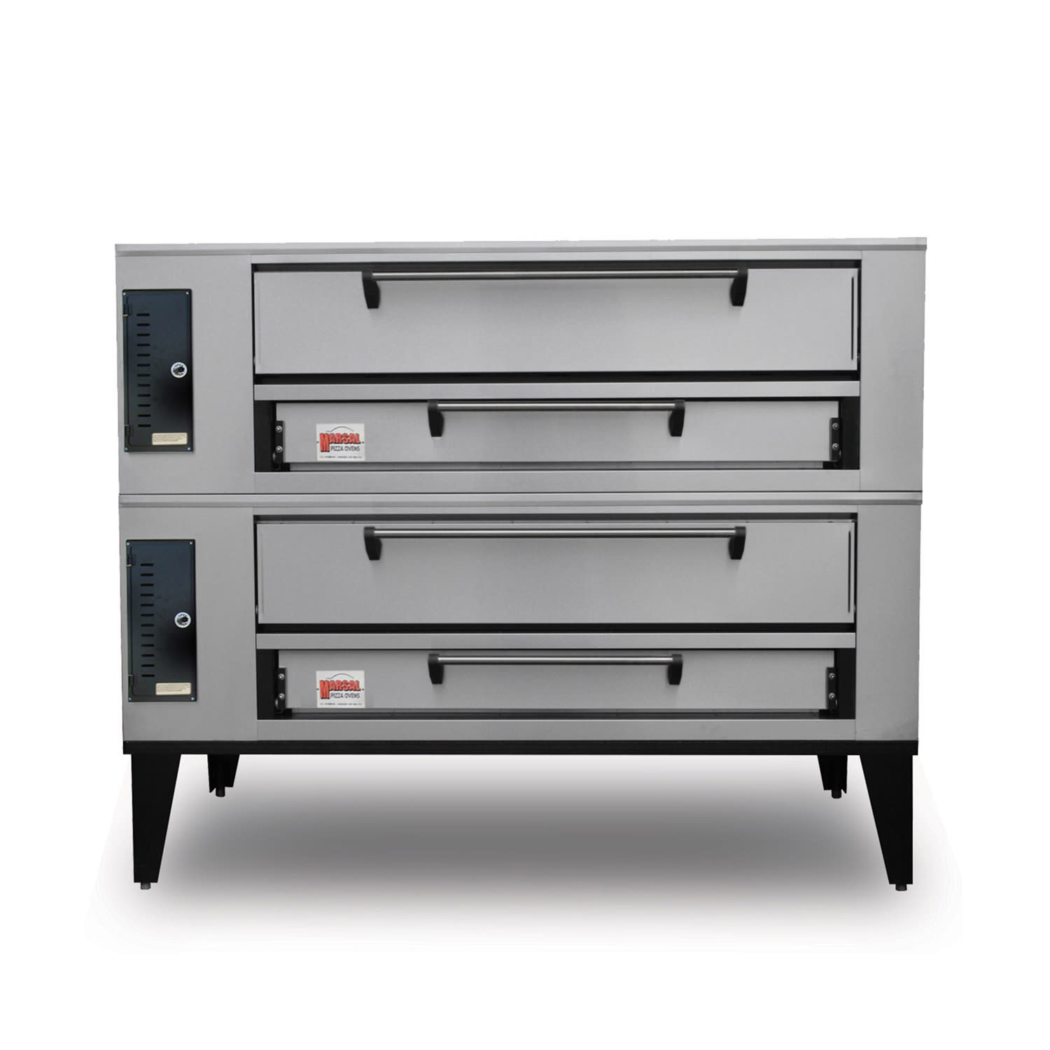Marsal SD-10866STACKED LP Floor Model Double Pizza Deck Oven - Liquid Propane, Double Deck, Stainless Steel, Gas Type: LP