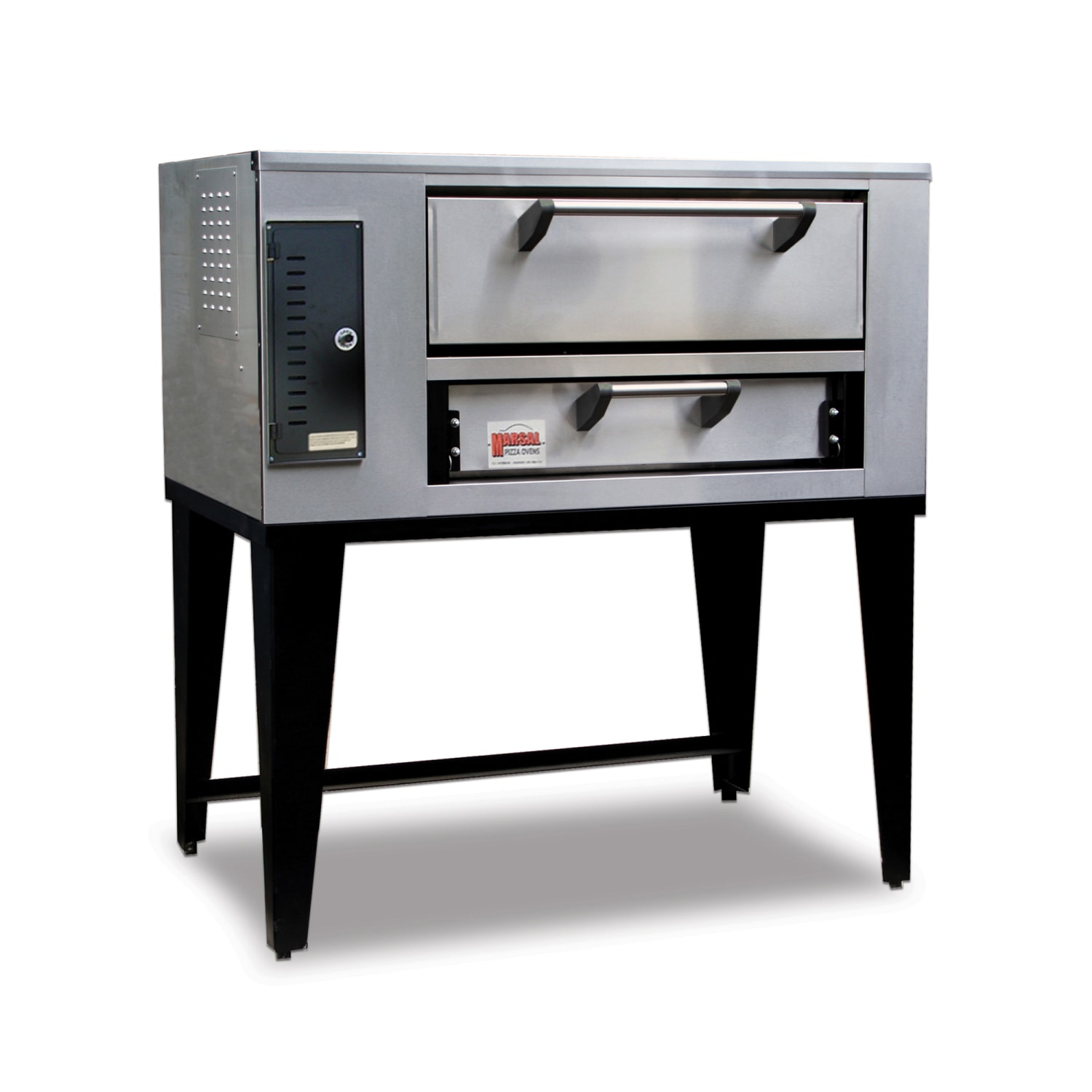 Marsal SD-448 LP Floor Model Single Pizza Deck Oven - Liquid Propane, (4) 18"" Pizza Capacity, 95,000 BTU, Stainless Steel, Gas Type: LP