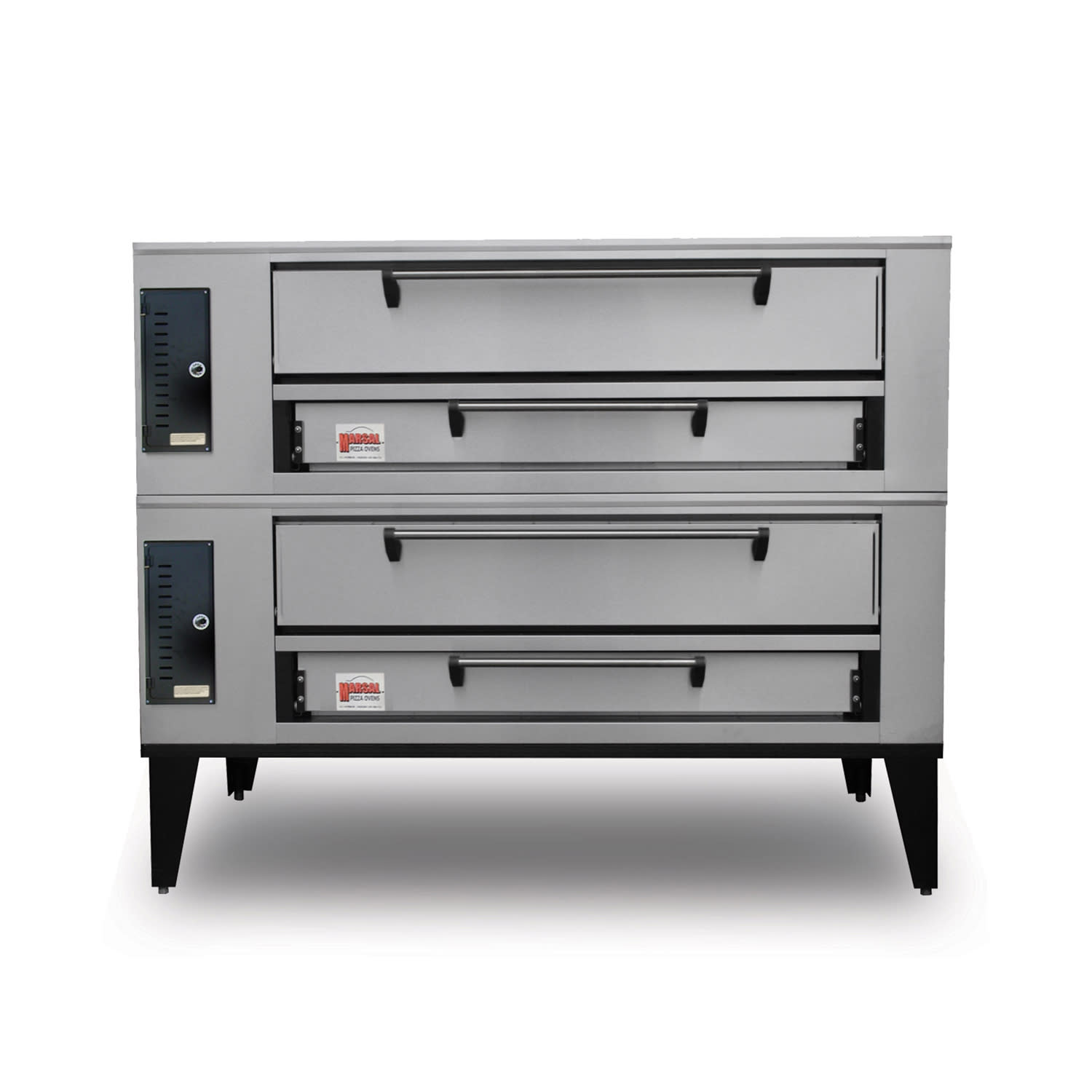 Marsal SD-448STACKED LP Floor Model Double Pizza Deck Oven - Liquid Propane, (8) 18"" Pizza Capacity, 190,000 BTU, Stainless Steel, Gas Type: LP