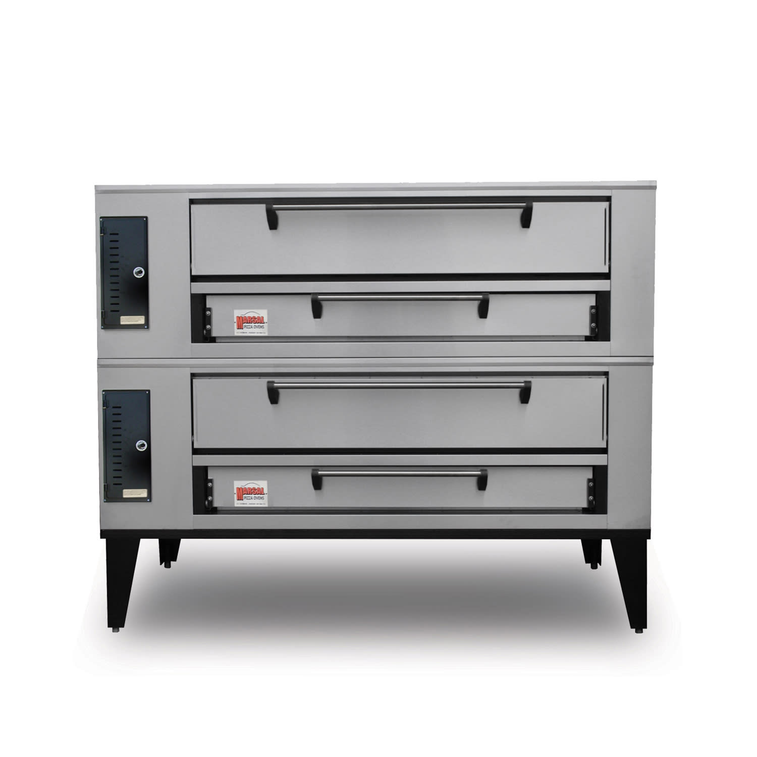 Marsal SD-10866STACKED NG Floor Model Double Pizza Deck Oven - Natural Gas, Double Deck, Stainless Steel, Gas Type: NG