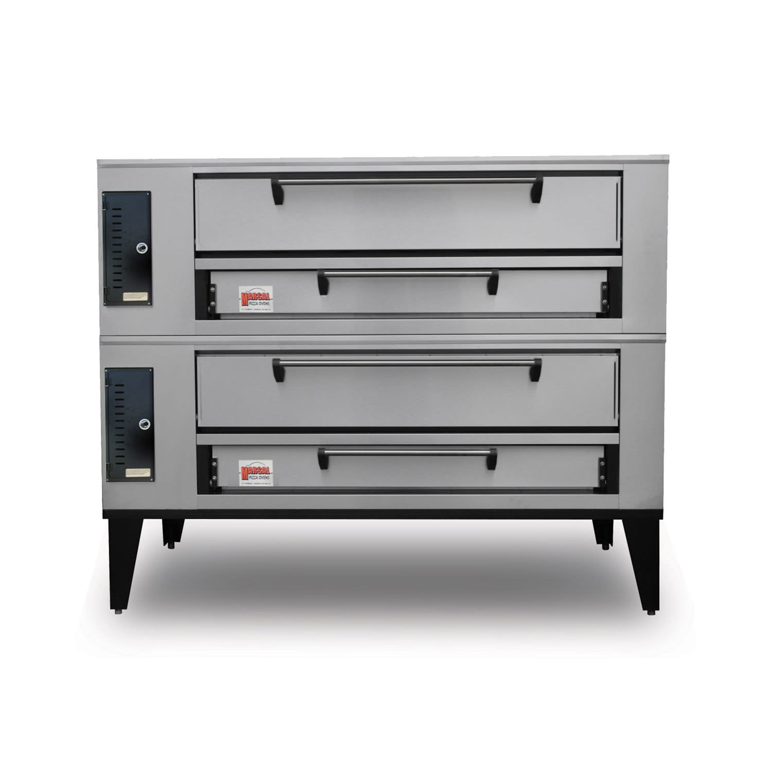 Marsal SD-660STACKED NG Floor Model Double Pizza Deck Oven - Natural Gas, (12) 18"" Pizza Capacity, 260,000 BTU, Stainless Steel, Gas Type: NG