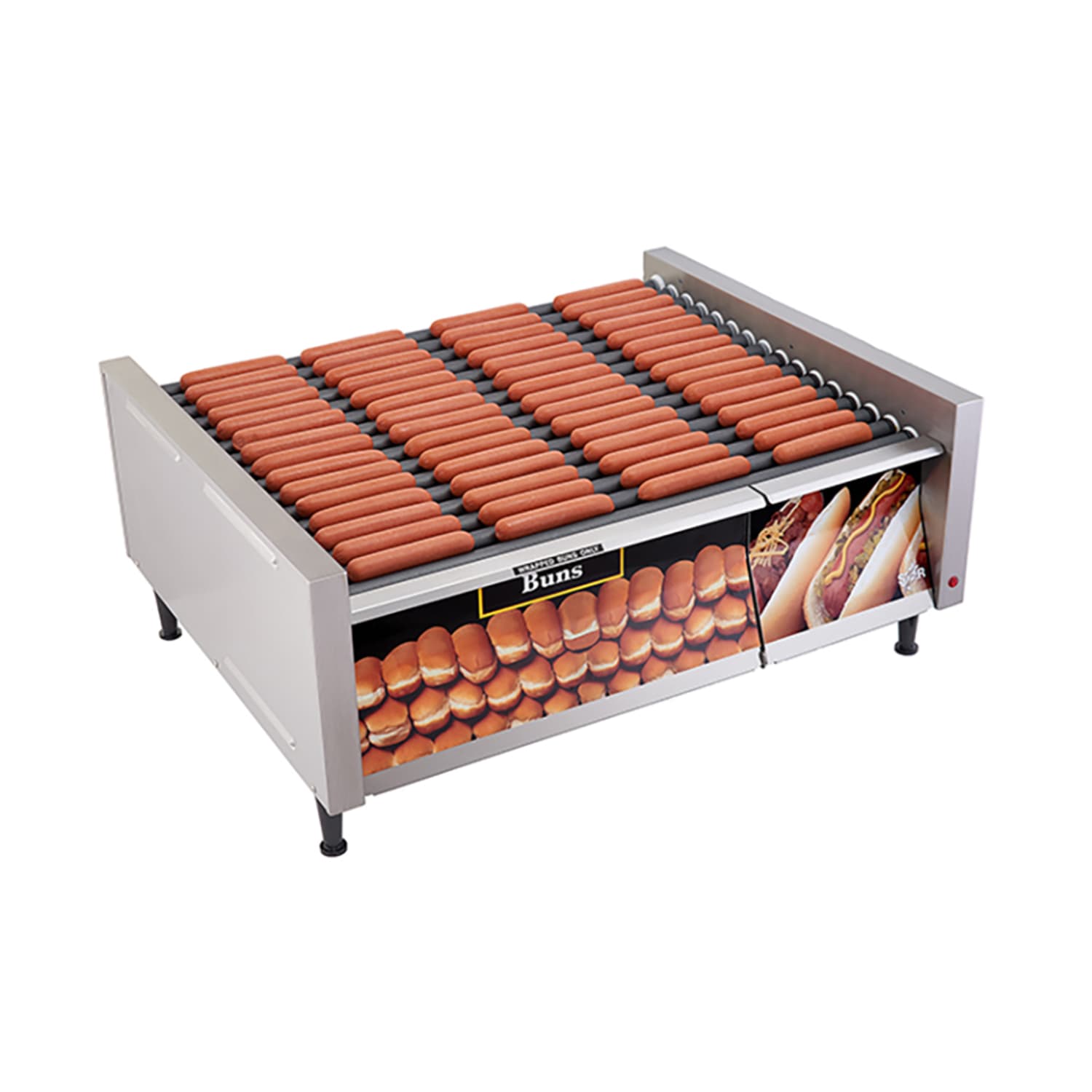 Star 75SCBD 75 Grill-Max Hot Dog Roller Grill w/ Manual Controls - Slanted Top, 120v, Stainless Steel