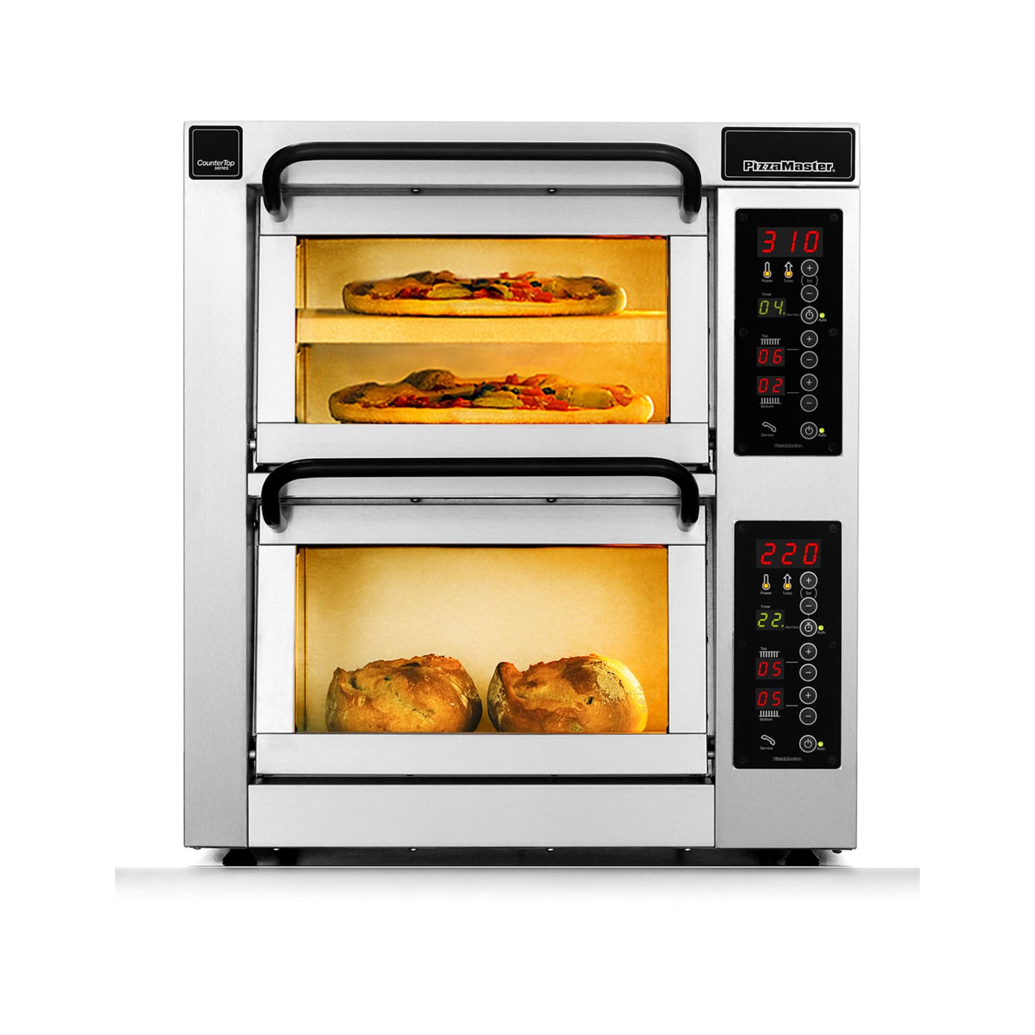 PizzaMaster PM352ED-3 350 Series Countertop Double Multi-Purpose Deck Oven - 208v, Stainless Steel