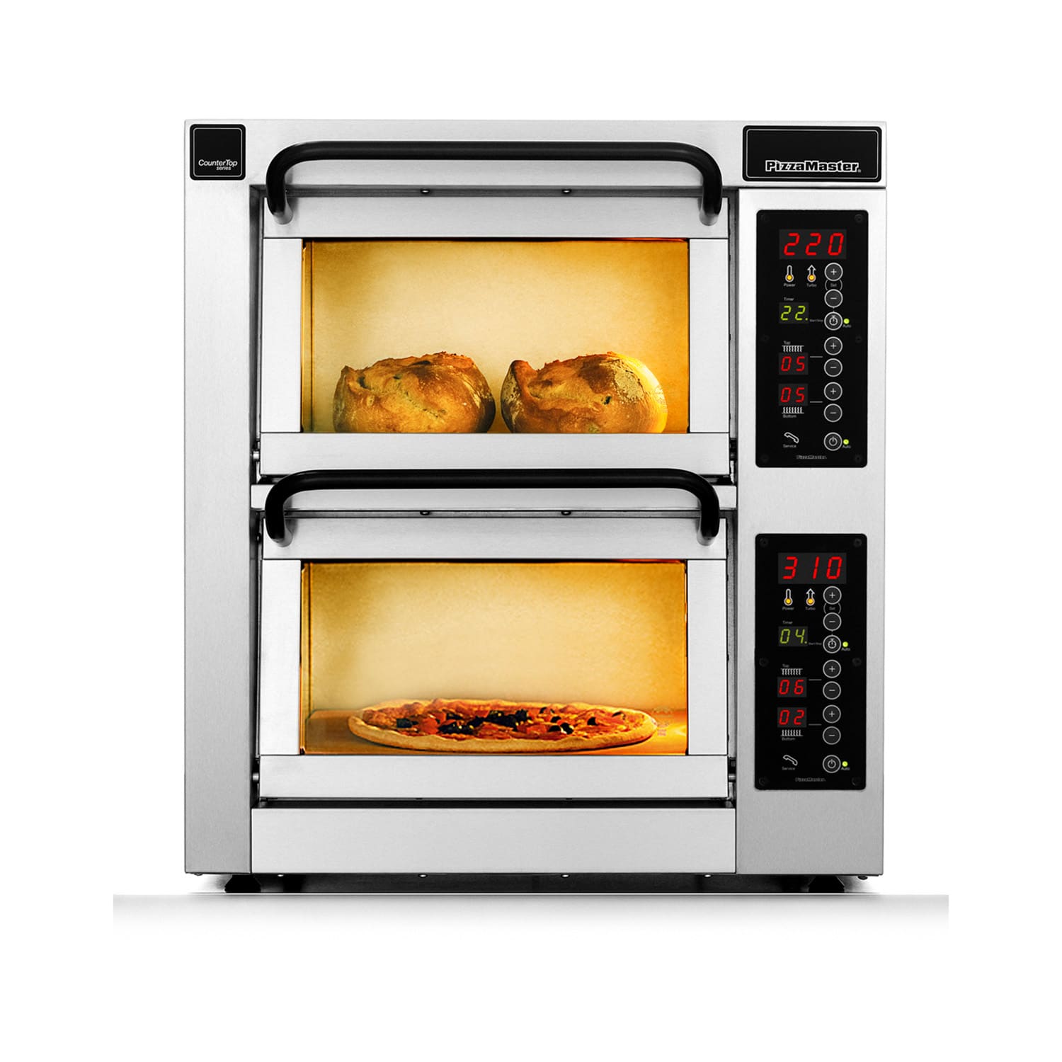 PizzaMaster PM452ED-2 450 Series Countertop Double Multi-Purpose Deck Oven - 208v, Stainless Steel