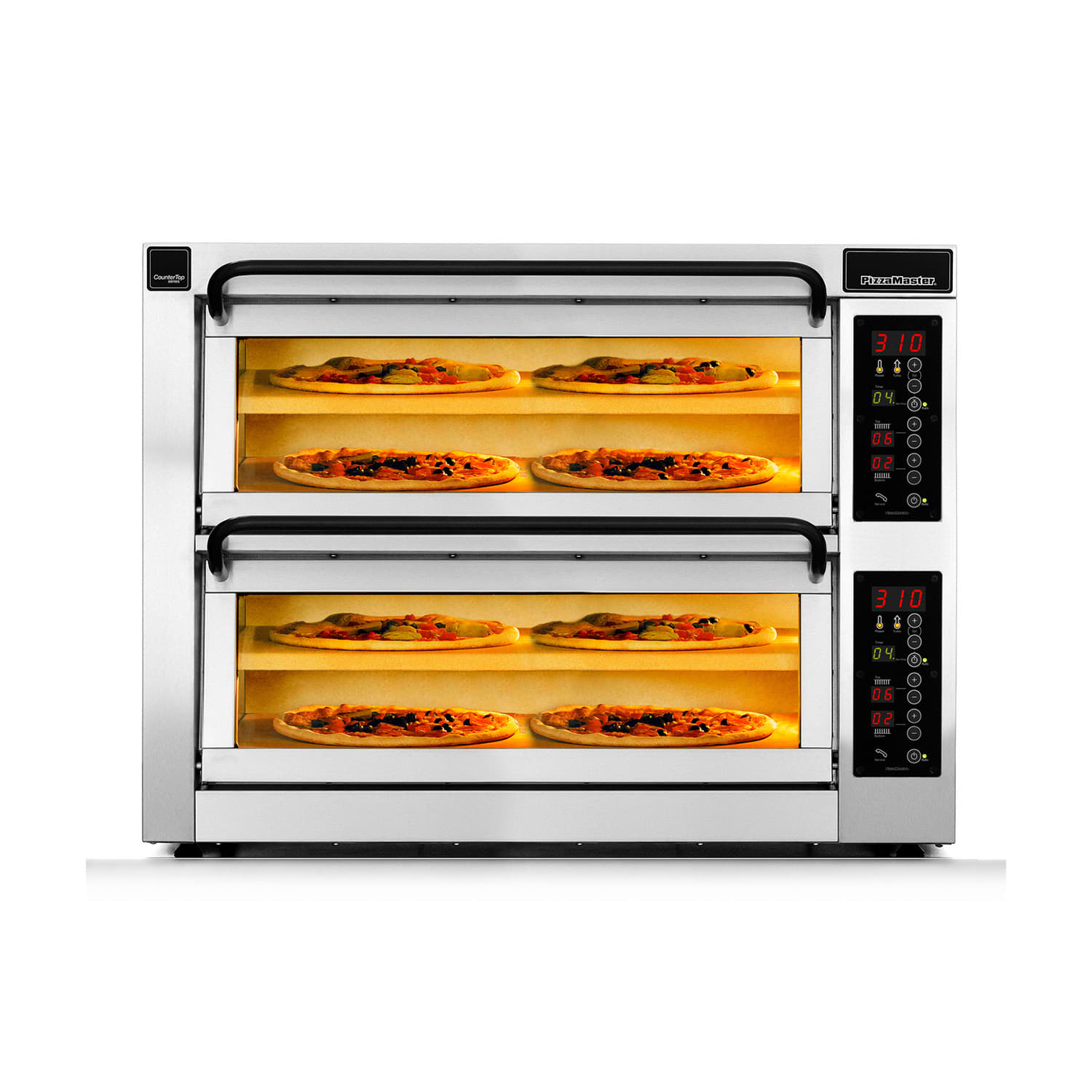 PizzaMaster PM452ED-4DW 450 Series Countertop Double Multi-Purpose Deck Oven - 208v, Stainless Steel