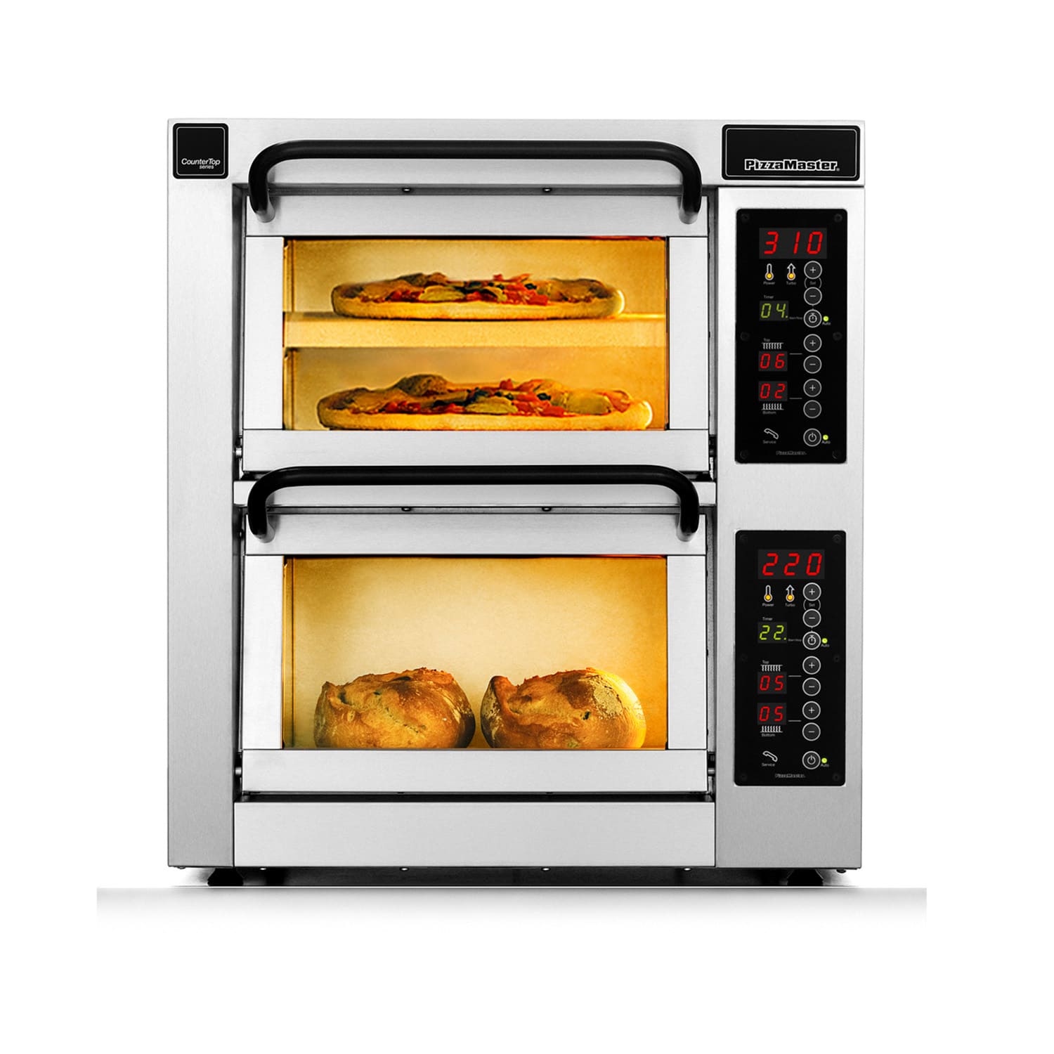 PizzaMaster PM552ED-3 550 Series Countertop Double Multi-Purpose Deck Oven - 208v, Stainless Steel