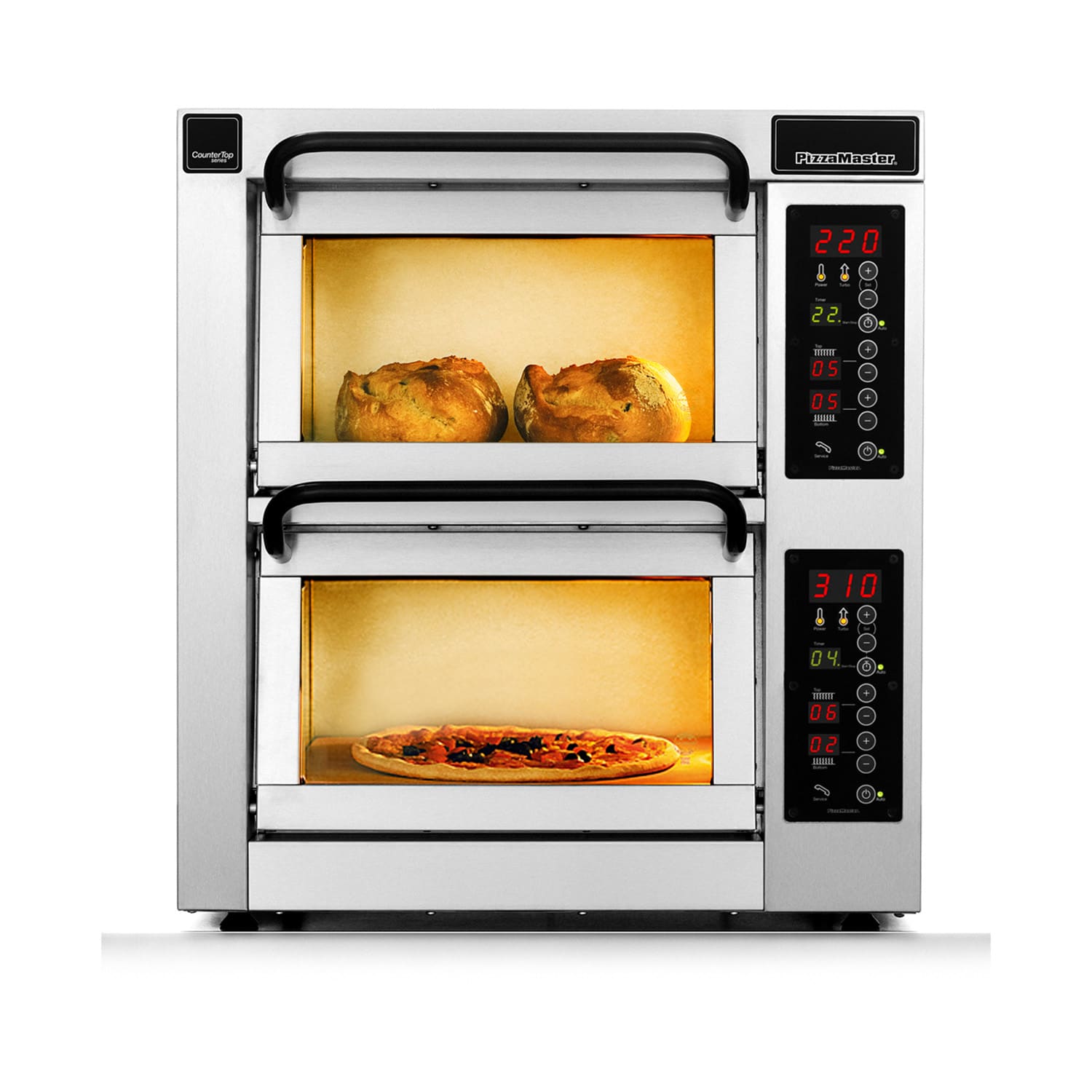 PizzaMaster PM352ED-2 208/3 350 Series Countertop Double Multi-Purpose Deck Oven - 208v, Stainless Steel