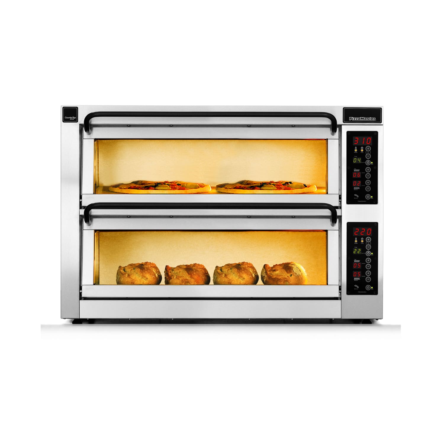 PizzaMaster PM452ED-2DW 450 Series Countertop Double Multi-Purpose Deck Oven - 208v, Stainless Steel