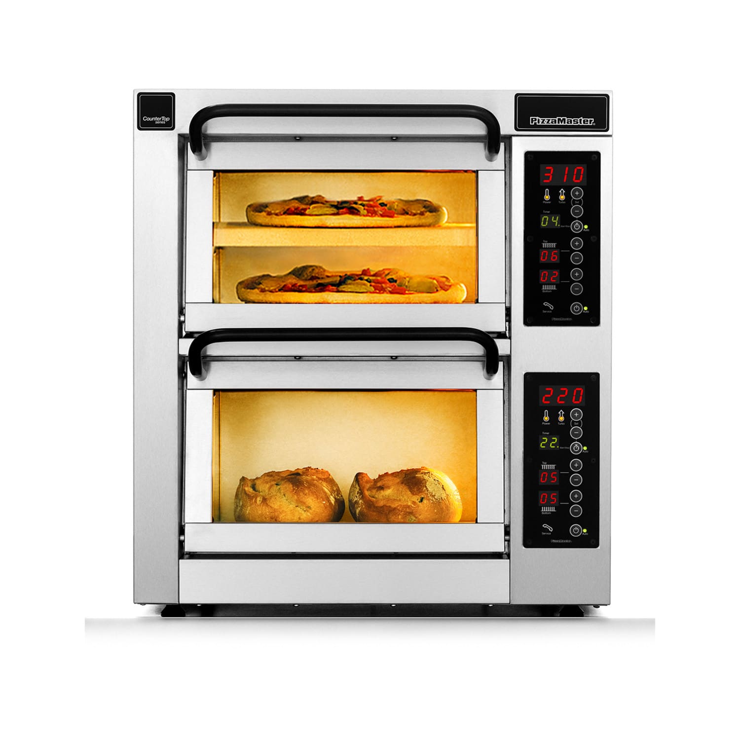 PizzaMaster PM452ED-3 450 Series Countertop Double Multi-Purpose Deck Oven - 208v, Stainless Steel