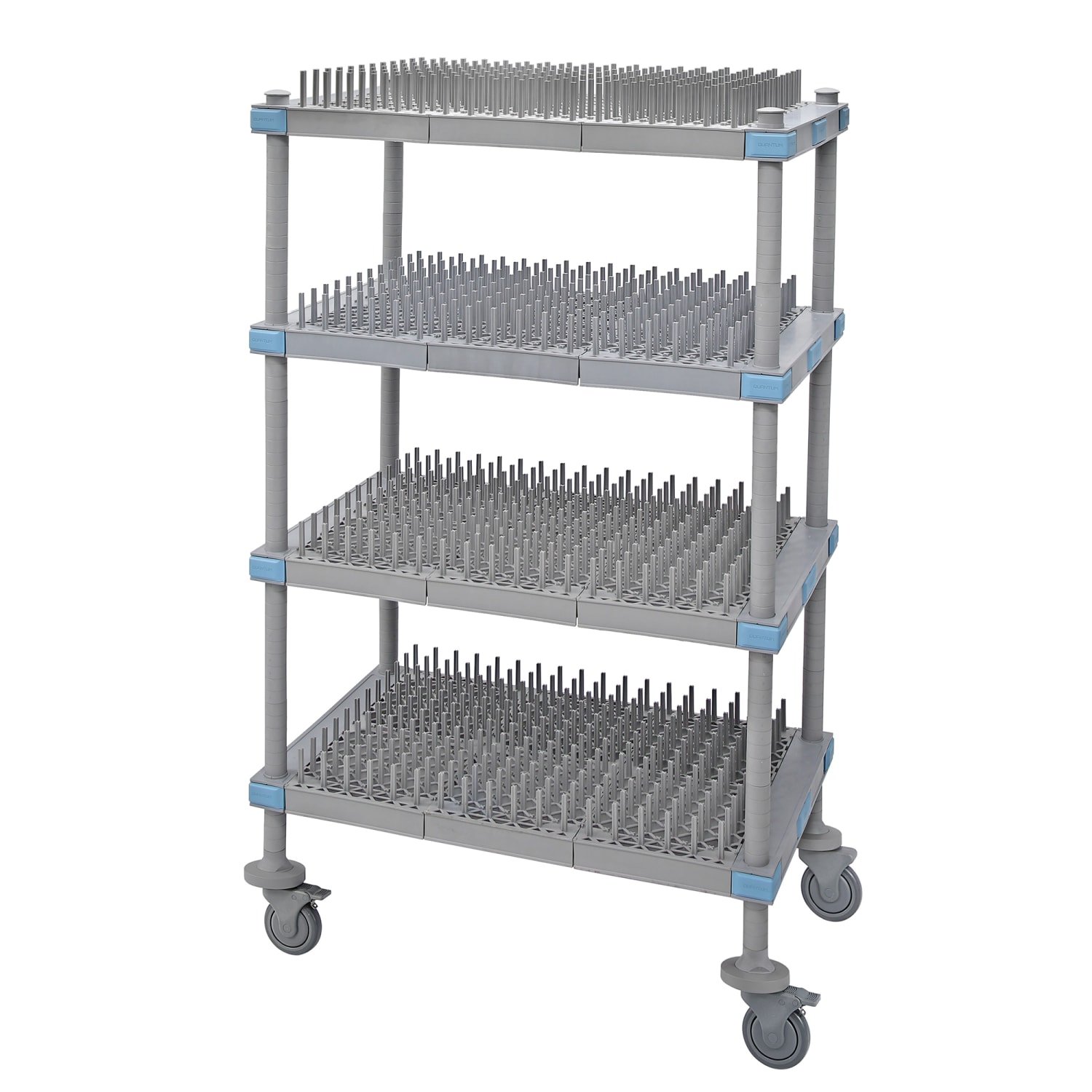 Quantum Food Service QPM244268PDR1 Millenia 4 Level Mobile Drying Rack for Trays, Gray