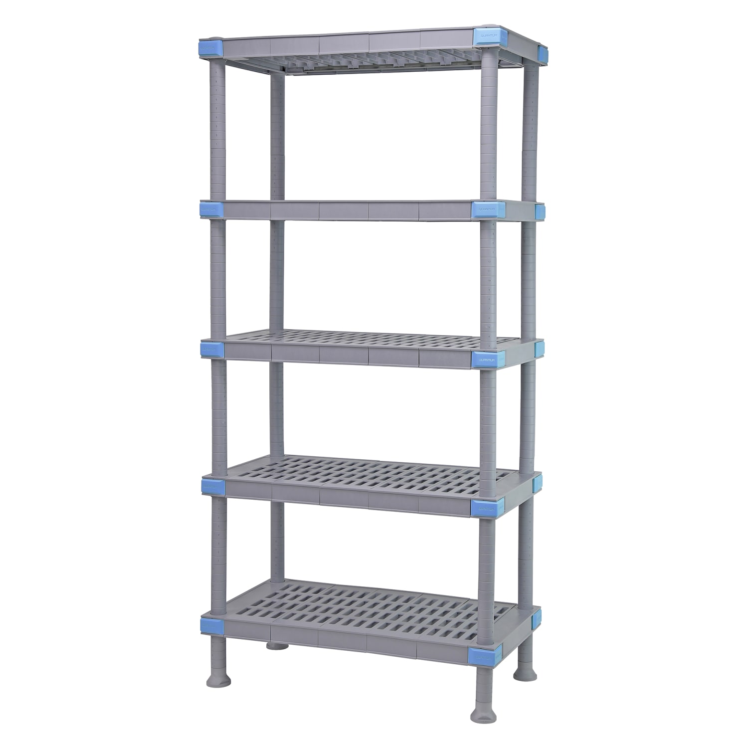 Quantum Food Service QP243674VS-5 36 NSF 5-Tier Heavy-Duty Plastic Shelving Unit - Millenia, 24W, 74H, Gray
