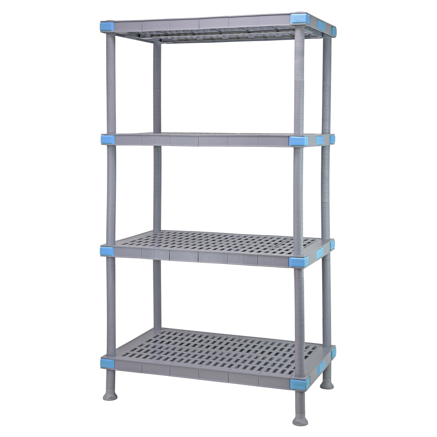 Quantum Food Service QP243650VS-4 36 NSF 4-Tier Heavy-Duty Plastic Shelving Unit - Millenia, 24W, 50H, Gray