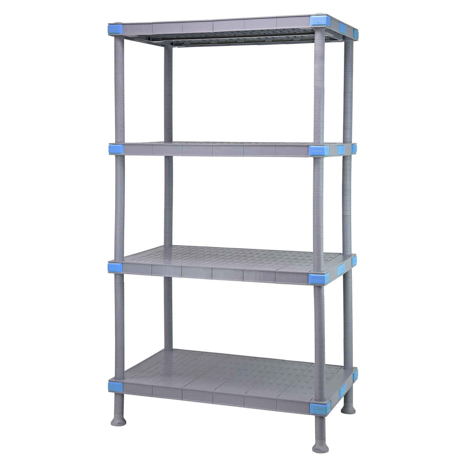Quantum Food Service QP246050SS-4 60 NSF 4-Tier Heavy-Duty Plastic Shelving Unit - Millenia, 24W, 50H, Gray