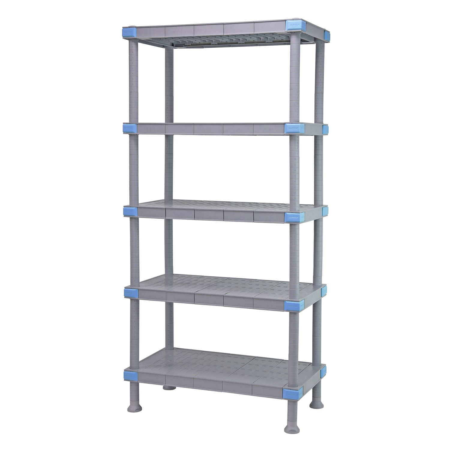 Quantum Food Service QP246074SS-5 60 NSF 5-Tier Heavy-Duty Plastic Shelving Unit - Millenia, 24W, 74H, Gray