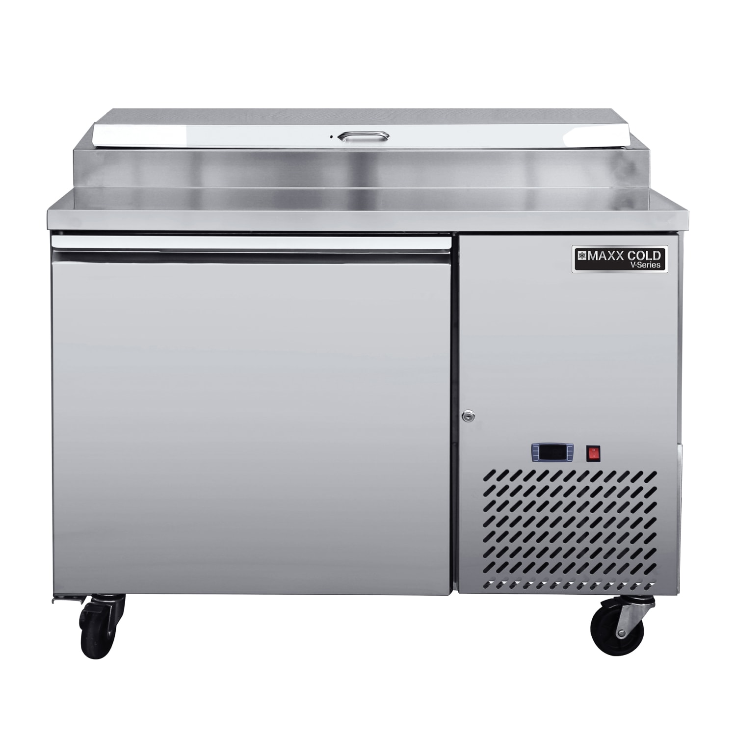 Maxx Cold MVPP50HC 43 7/8 V-Series Pizza Prep Table w/ Refrigerated Base, 115v, Stainless Steel