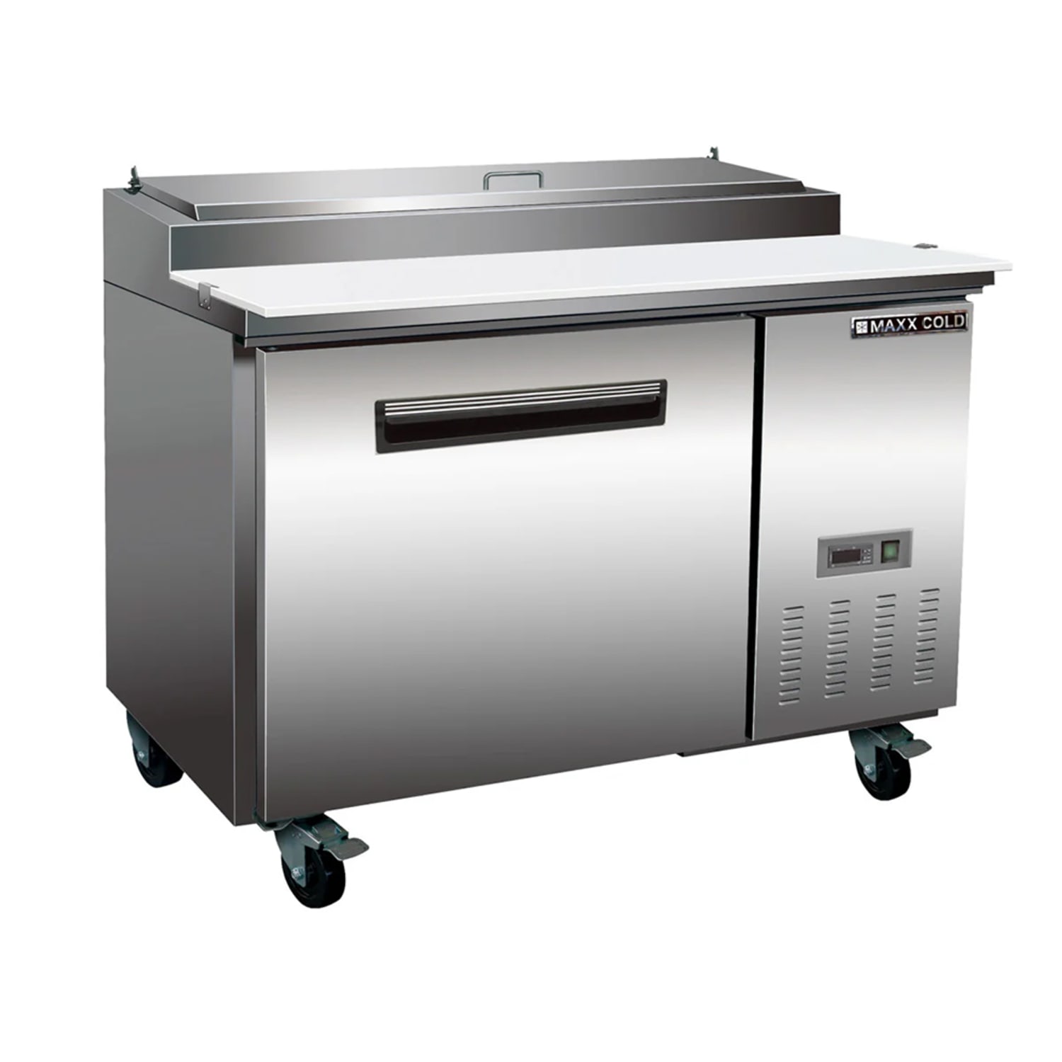 Maxx Cold MXCPP50HC 47 2/5 X-Series Pizza Prep Table w/ Refrigerated Base, 120v, Stainless Steel