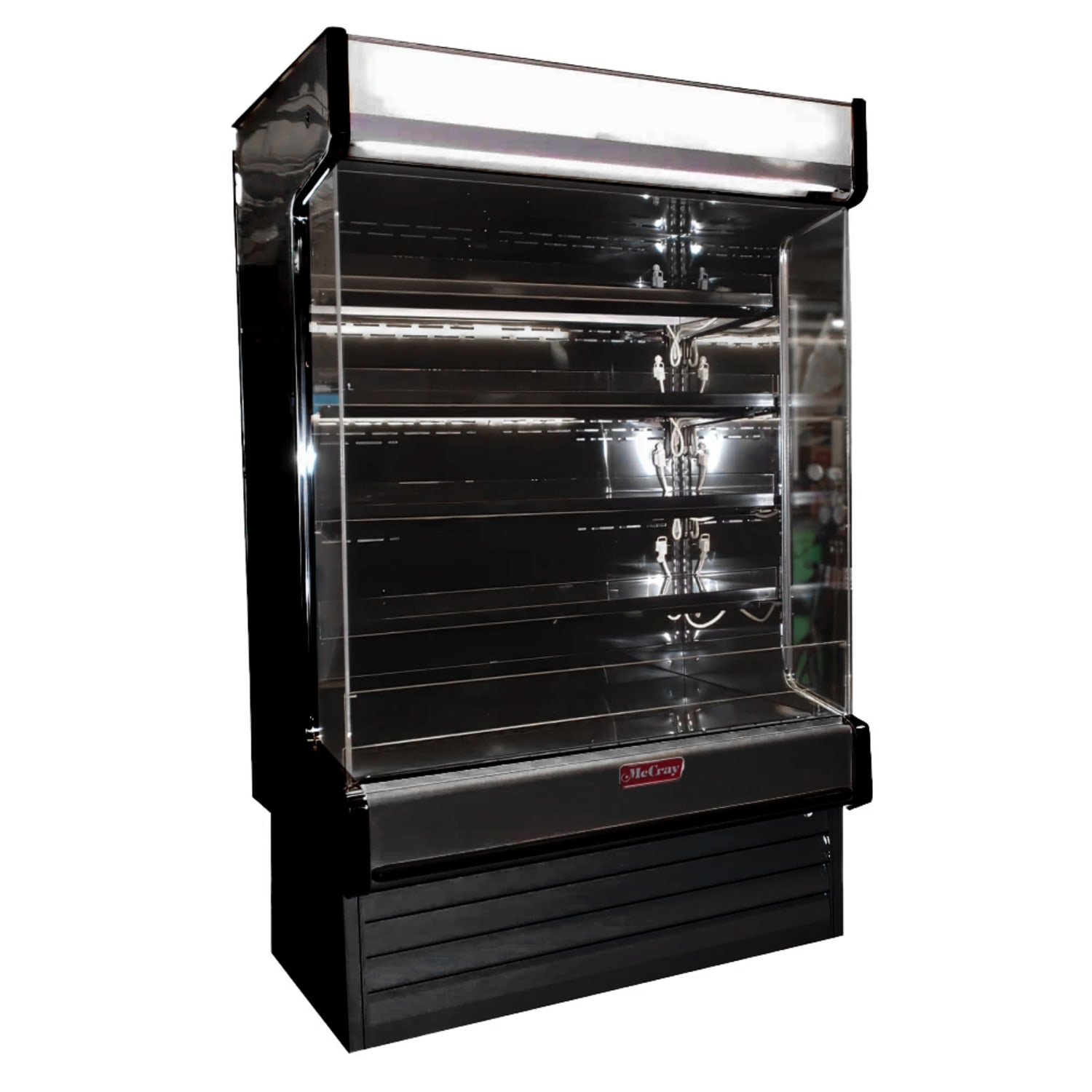 Howard-McCray SC-OD35E-4-B-LED-LC 51 Vertical Open Air Cooler w/ 4 Levels, 115/208-230v, Black