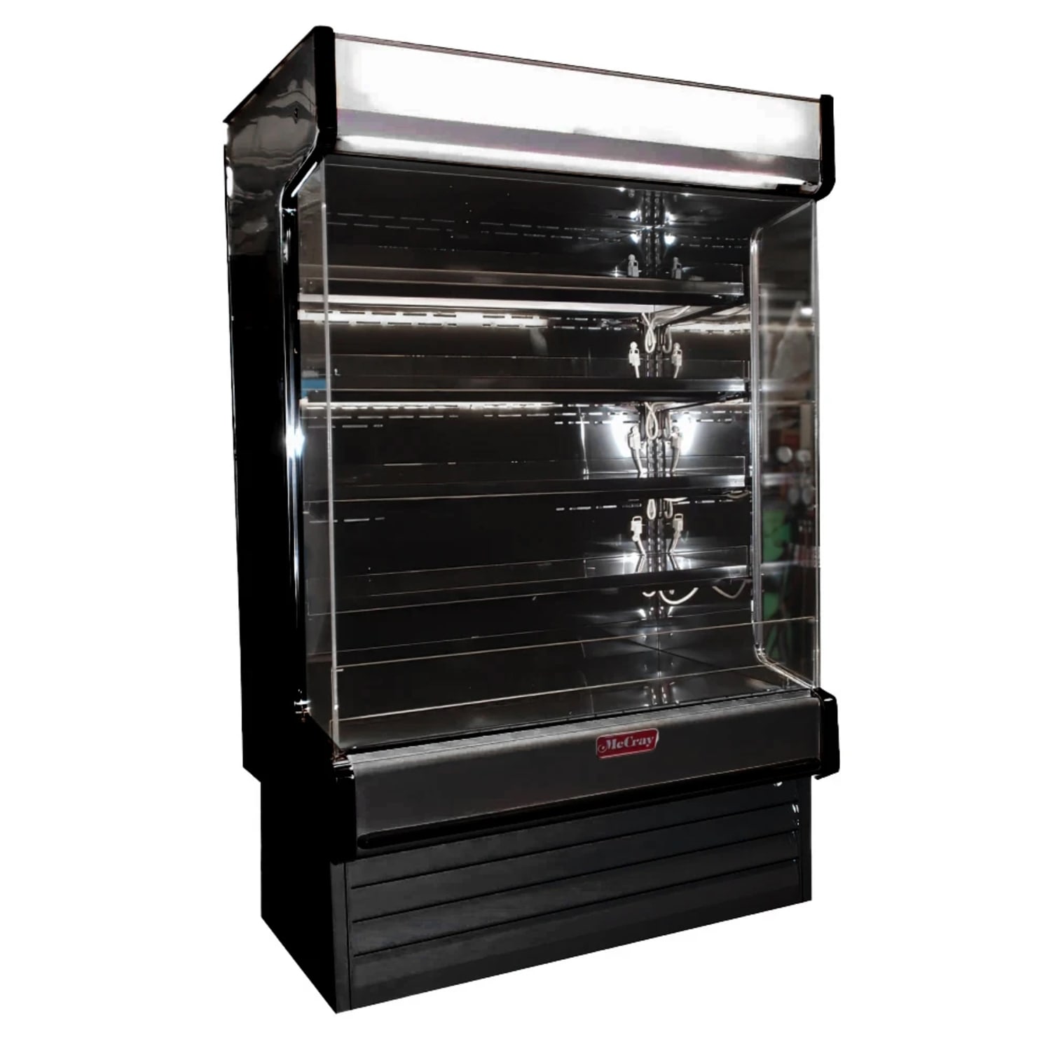 Howard-McCray SC-OD35E-6-B-LED-LC 75 Vertical Open Air Cooler w/ 4 Levels, 115/208-230v, Black