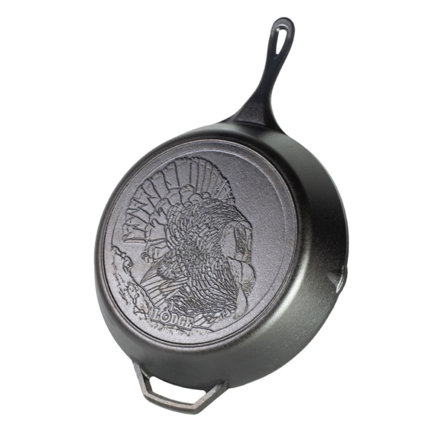 Lodge L12SKWLTKY 13 4/5 Round Wildlife Series Cast Iron Skillet, Turkey, Black