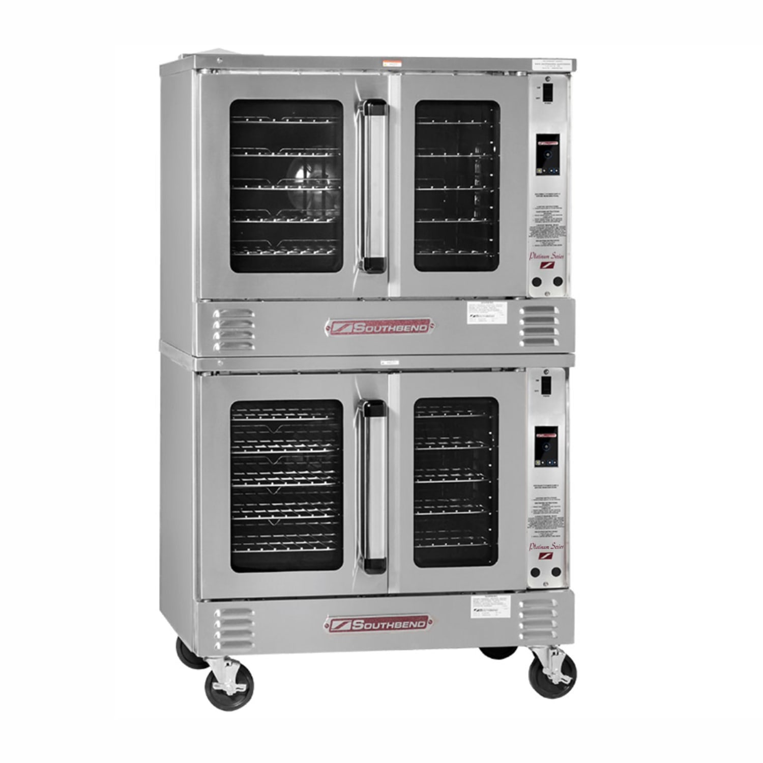 Southbend PCG180S/TI NG Platinum Full Size Natural Gas Commercial Convection Double Oven - 90,000 BTU, Independent doors, Stainless Steel, Gas Type: NG