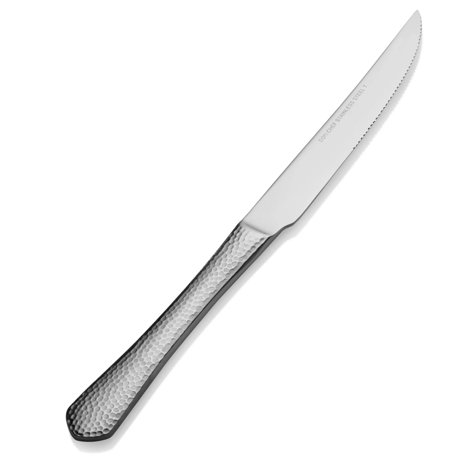 Bon Chef S1215 European Steak Knife w/ Solid Handle, Reflections, 13/0 Stainless Steel, Pack of 12