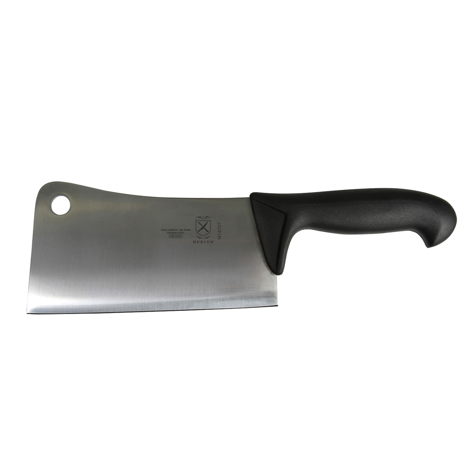 Mercer Culinary M14707 7 Cleaver w/ Black POM Polypropylene Handle, High-Carbon German Steel
