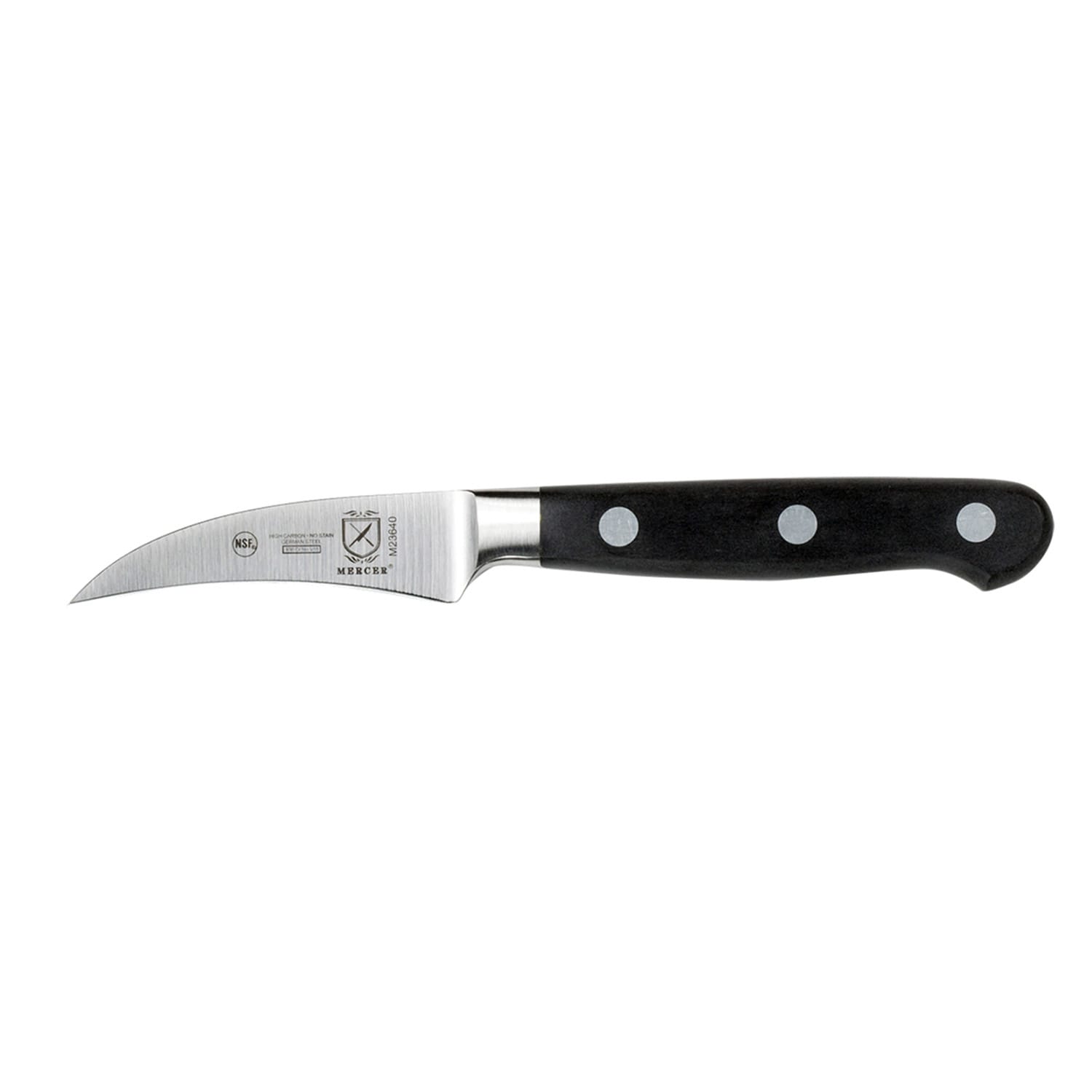 Mercer Culinary M23640 2 1/2 Peeling Knife w/ Black Ergonomic Delrin Handle, High-Carbon German Steel