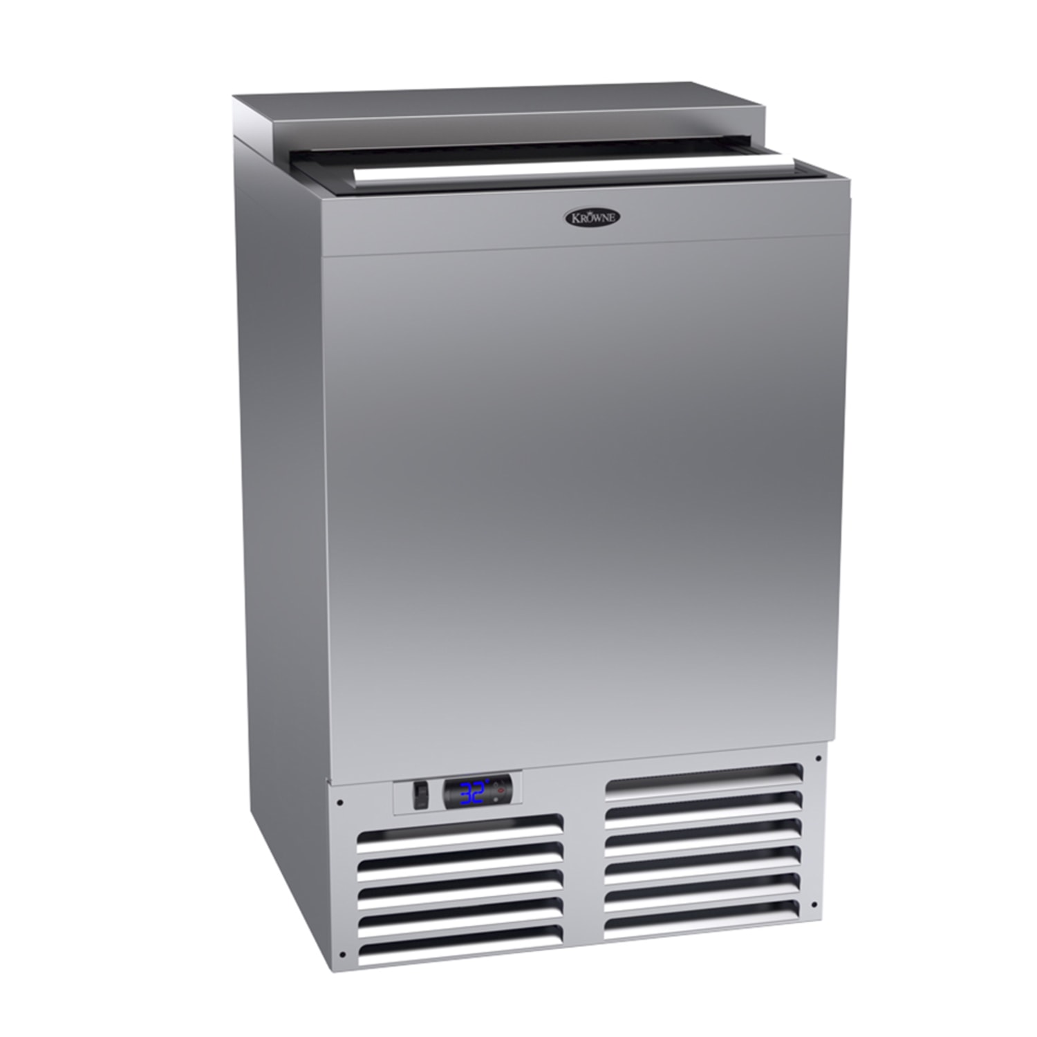 Krowne BC24-SS 24 Forced Air Bottle Cooler - Holds 120 12-oz Bottles, Stainless, 115v, Silver