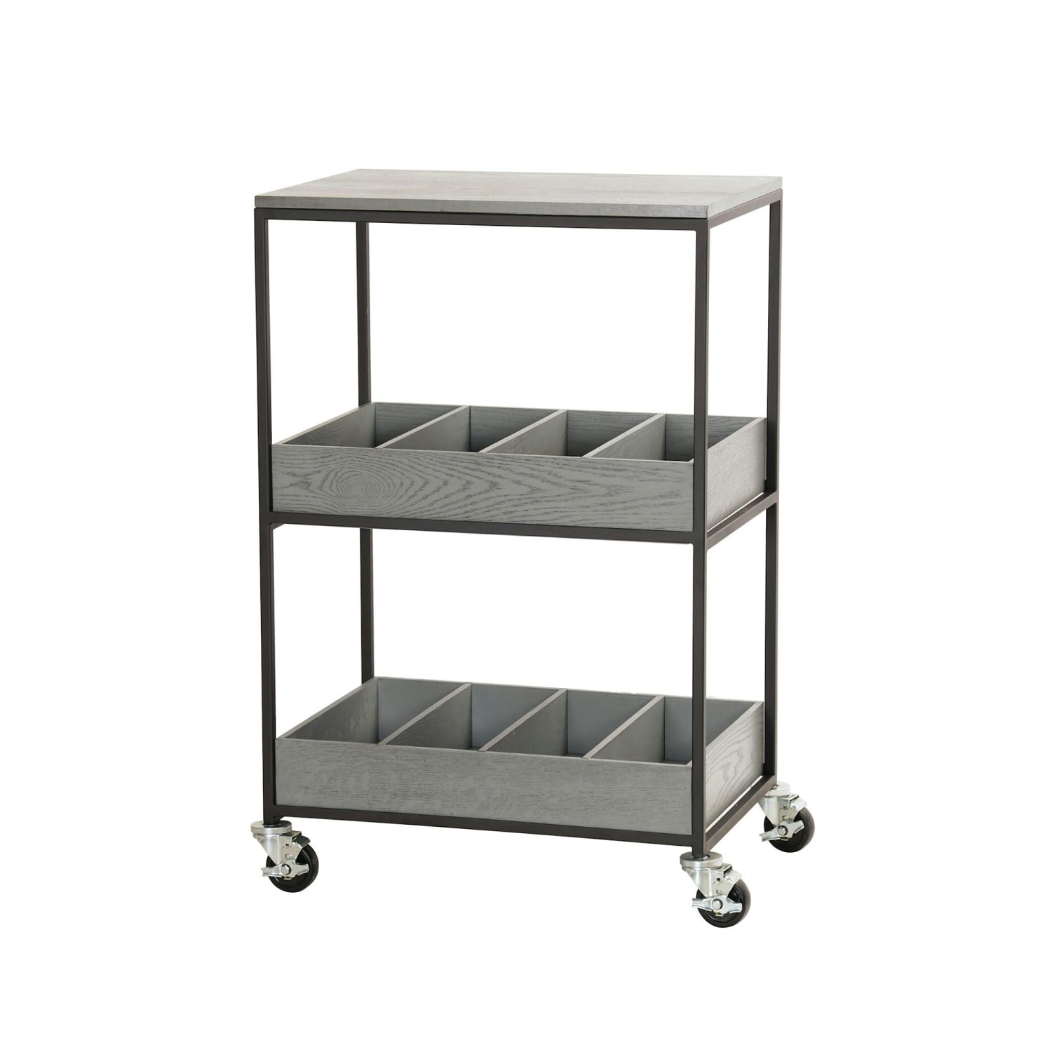 Cal-Mil 23166-83 3 Tier Merchandiser Cart, 28 x 20 x 40, Ashwood, Gray