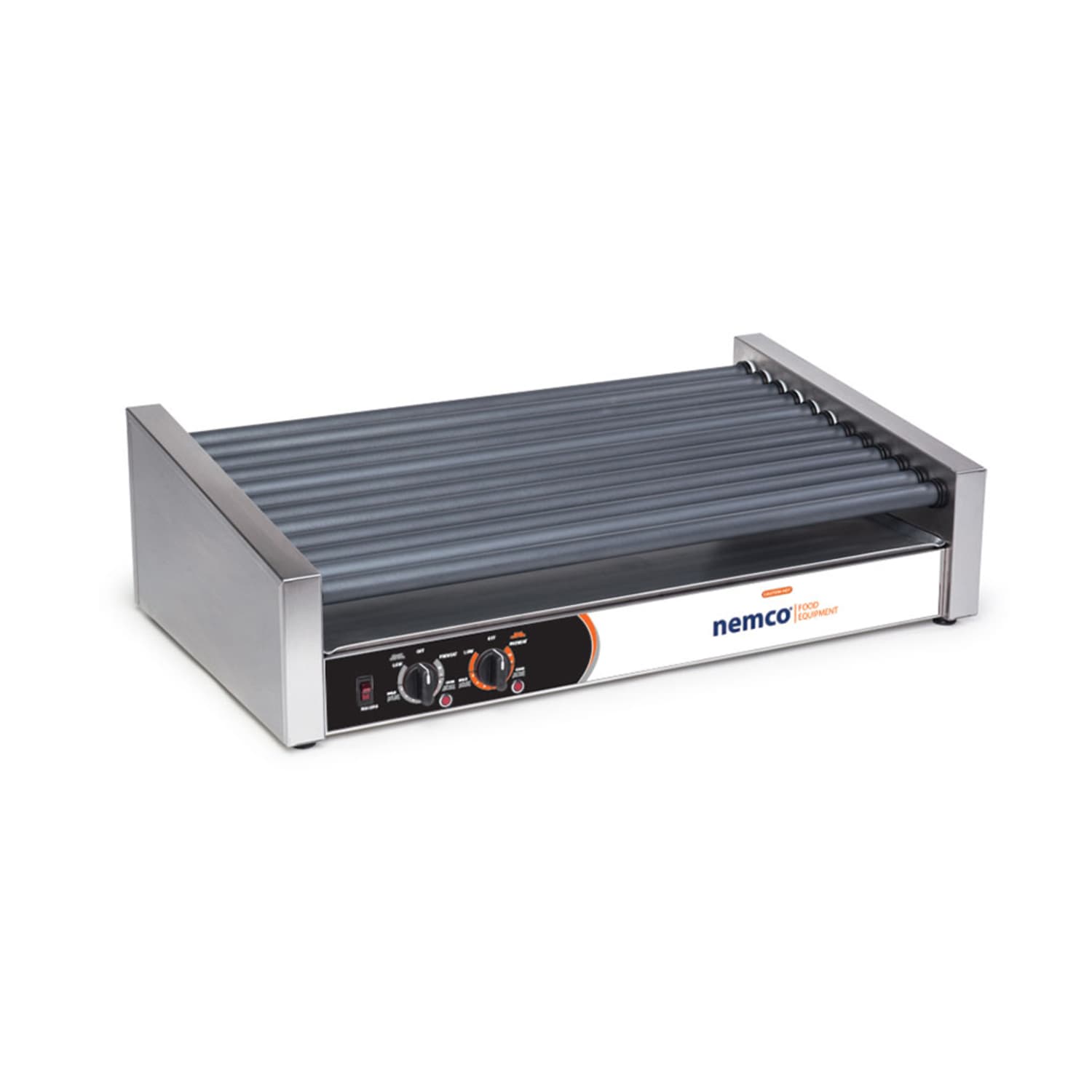Nemco 8045SXW 45 Hot Dog Roller Grill w/ Manual Controls - Flat Top, 120v, Stainless Steel