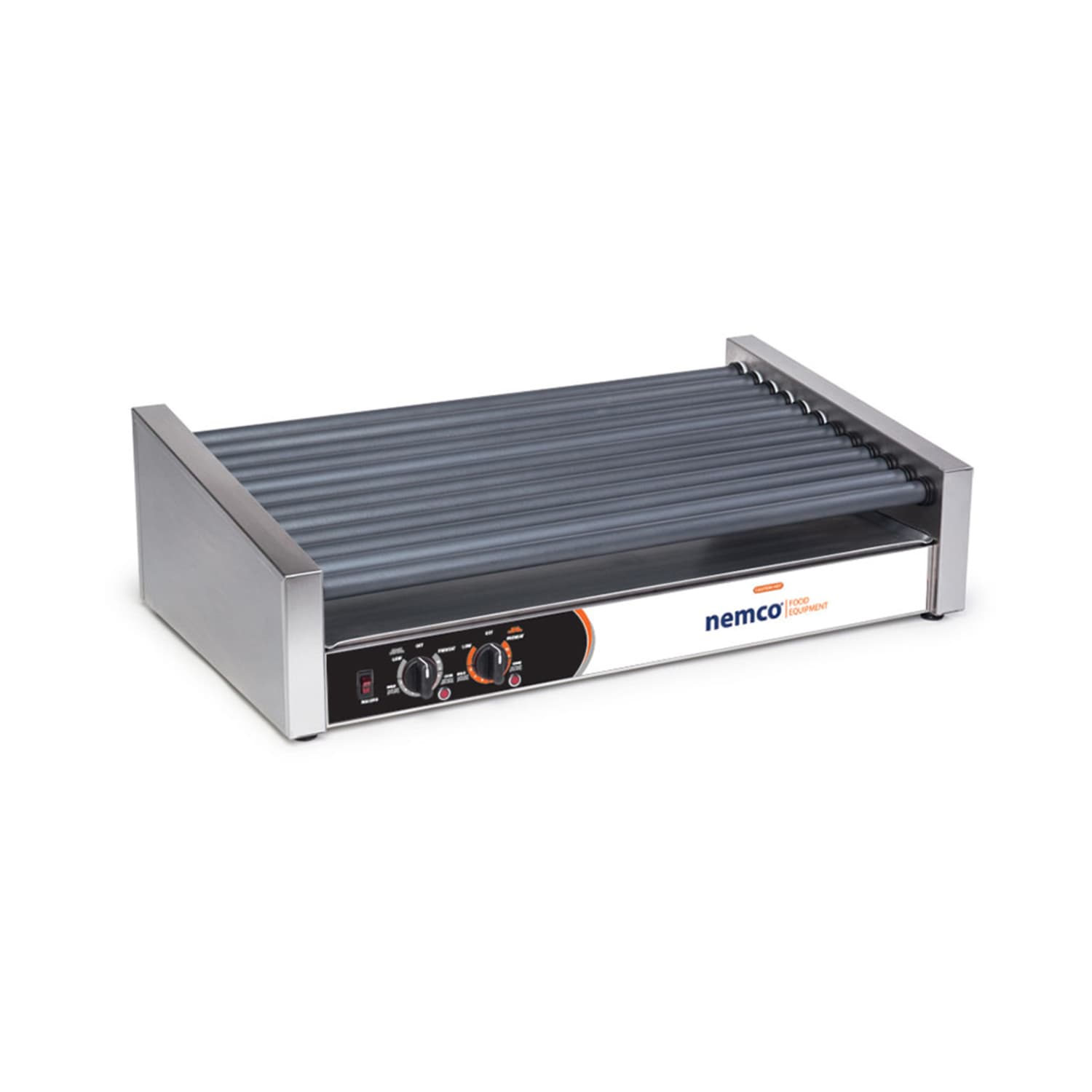 Nemco 8027SX-SLT 27 Hot Dog Roller Grill w/ Manual Controls - Slanted Top, 120v, Stainless Steel