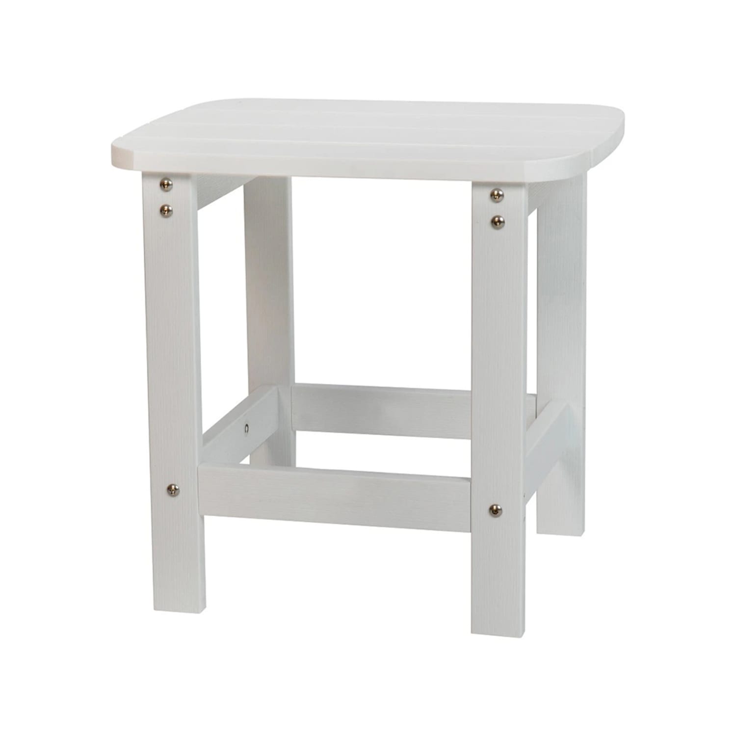 MoTak M222 Rectangular Side Table - Adirondack Style, 18 3/4 x 15, White Polystyrene Resin