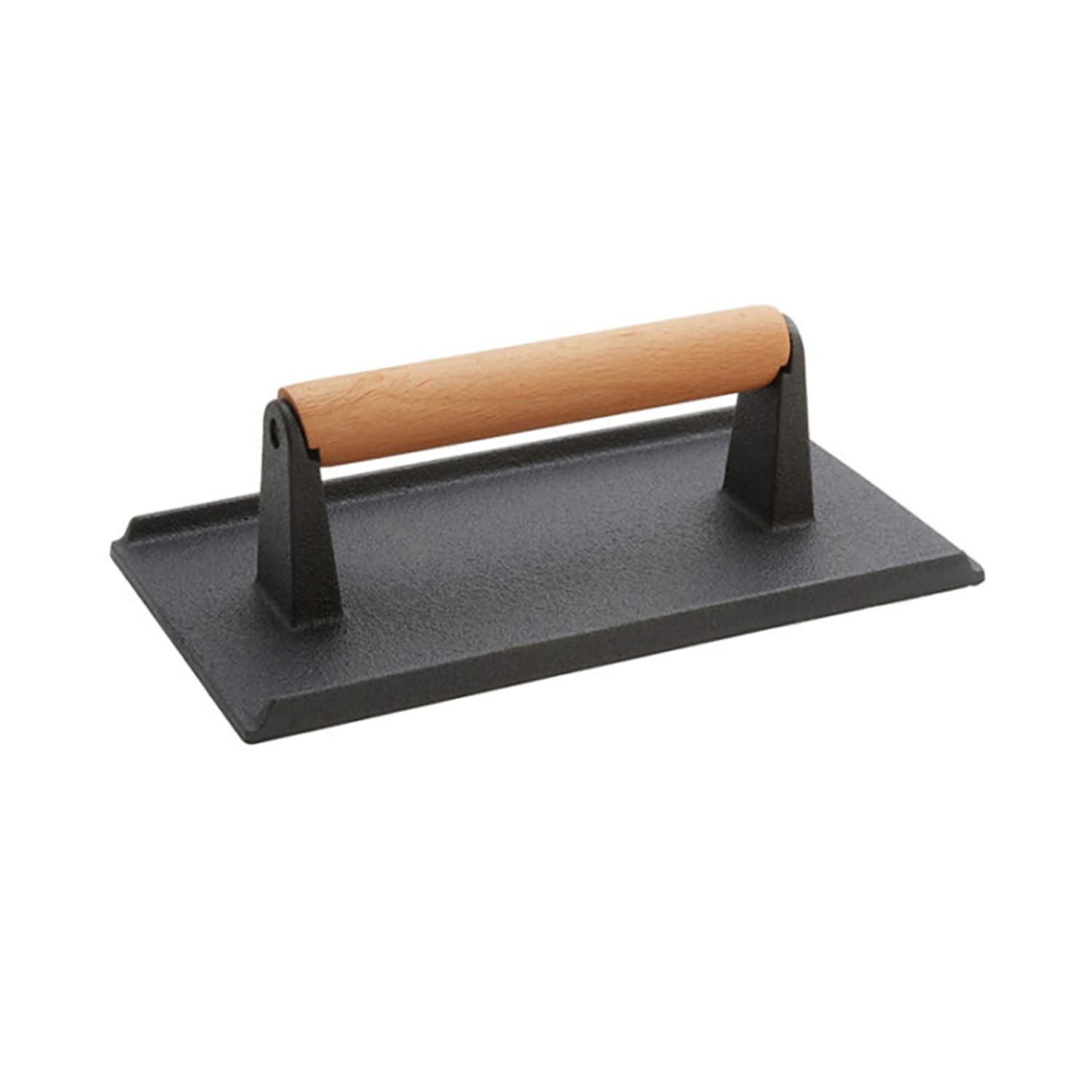 American Metalcraft ISW3 9 x 5 Cast Iron Grill Press - Wood Handle