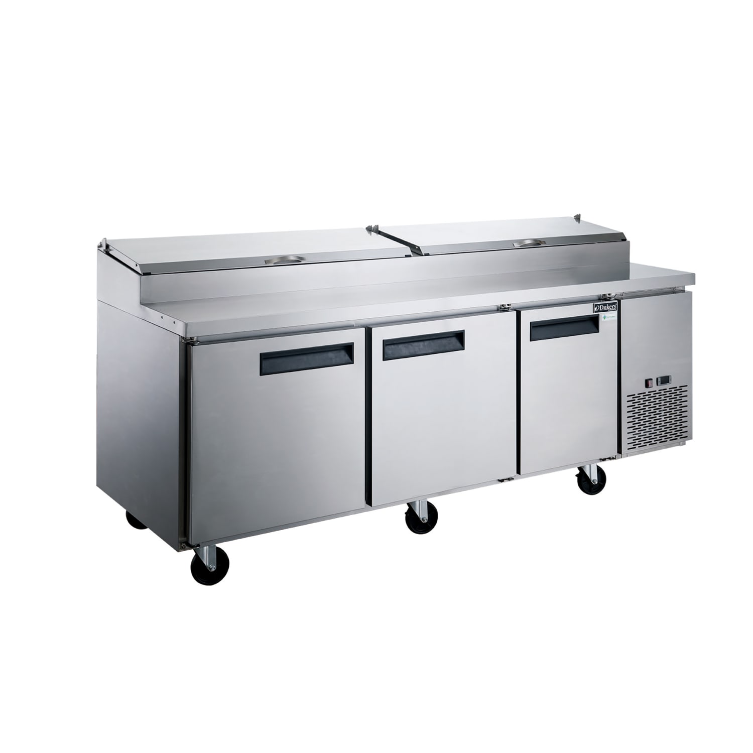 Dukers DPP90-12-S3 90 3/8 Pizza Prep Table w/ Refrigerated Base, 115v, Stainless Steel